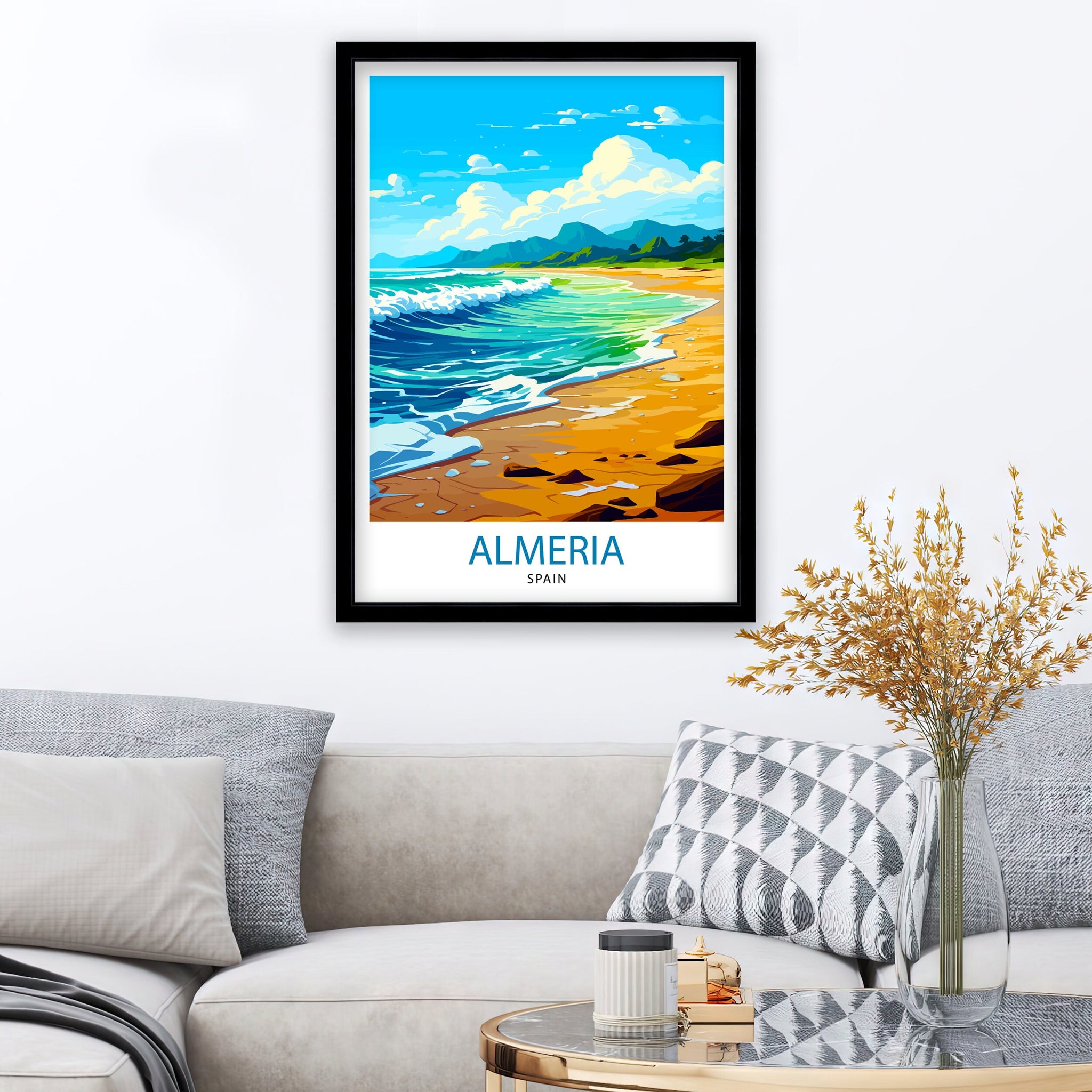 Almeria Spain Travel Print Almeria Wall Decor Almeria Poster Spain Travel Prints Almeria Art Print Almeria Illustration Almeria Wall Art