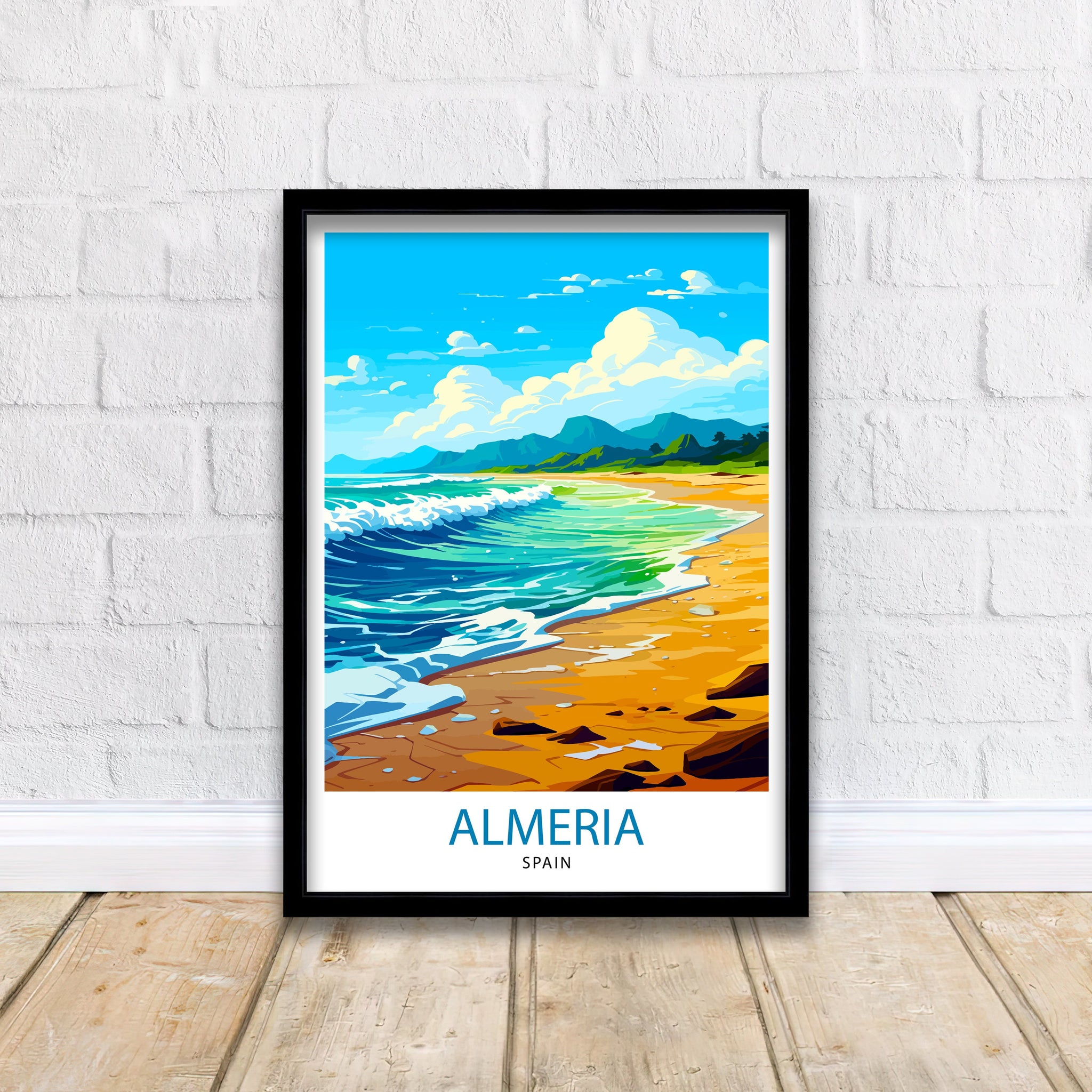 Almeria Spain Travel Print Almeria Wall Decor Almeria Poster Spain Travel Prints Almeria Art Print Almeria Illustration Almeria Wall Art