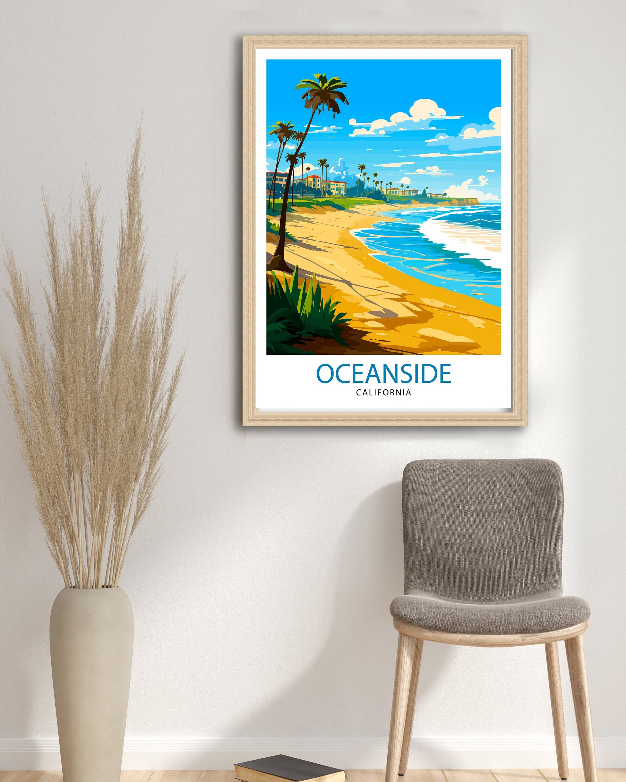 Oceanside California Travel Print Oceanside Wall Decor Oceanside Poster California Travel Prints Oceanside Art Print Oceanside Illustration