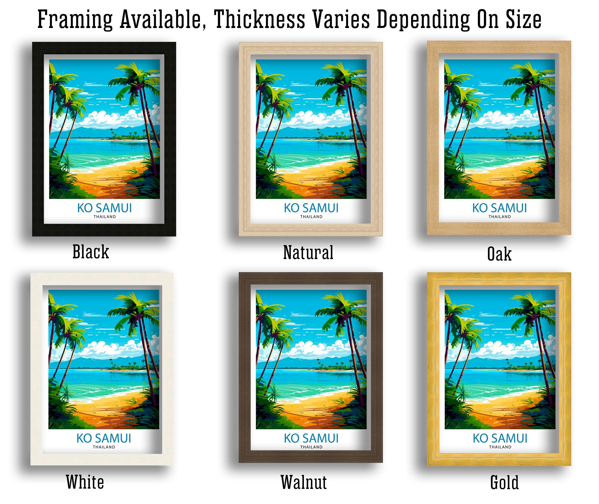 Ko Samui Thailand Travel Print Ko Samui Wall Decor Ko Samui Poster Thailand Travel Prints Ko Samui Art Print Ko Samui Illustration