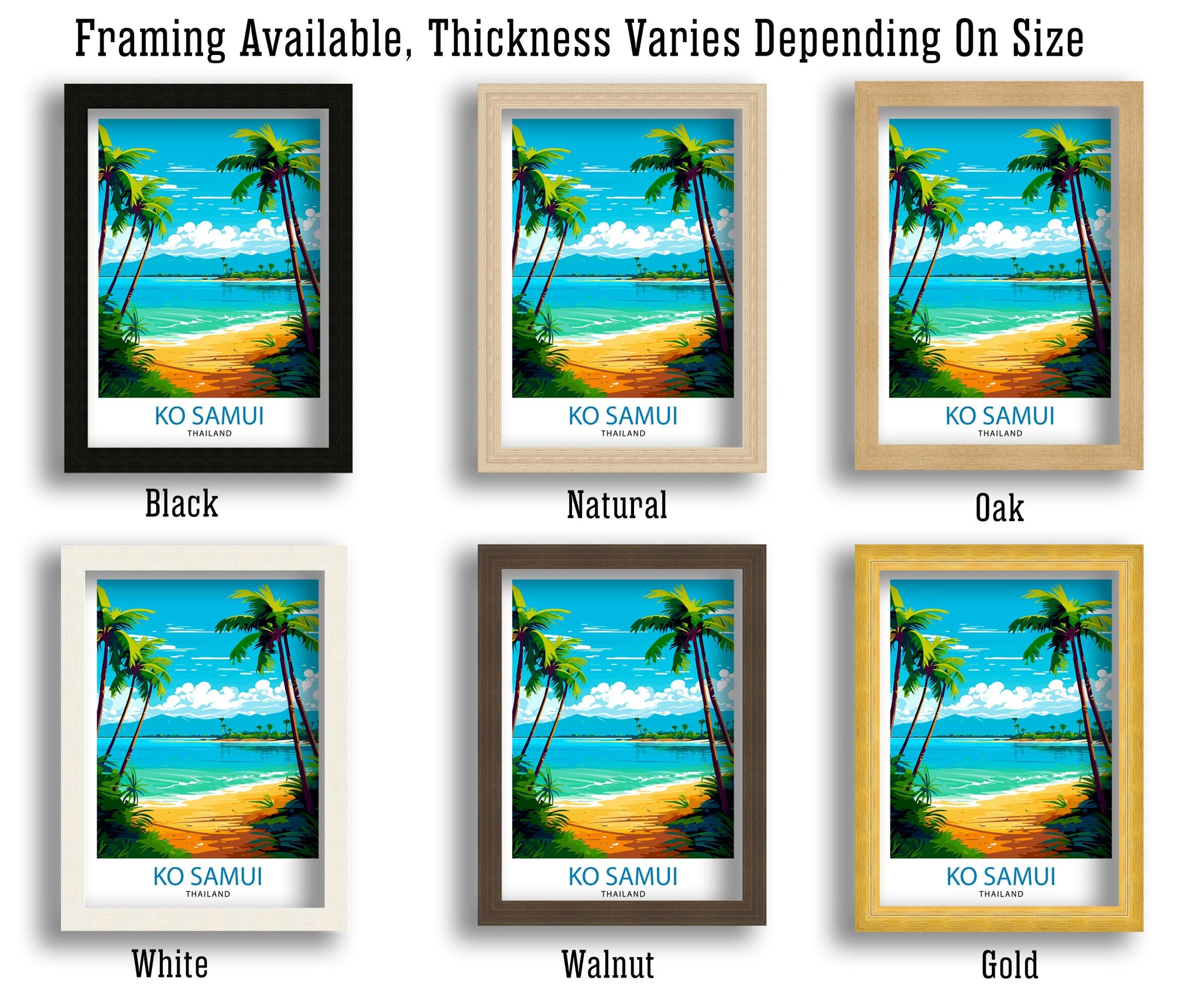 Ko Samui Thailand Travel Print Ko Samui Wall Decor Ko Samui Poster Thailand Travel Prints Ko Samui Art Print Ko Samui Illustration