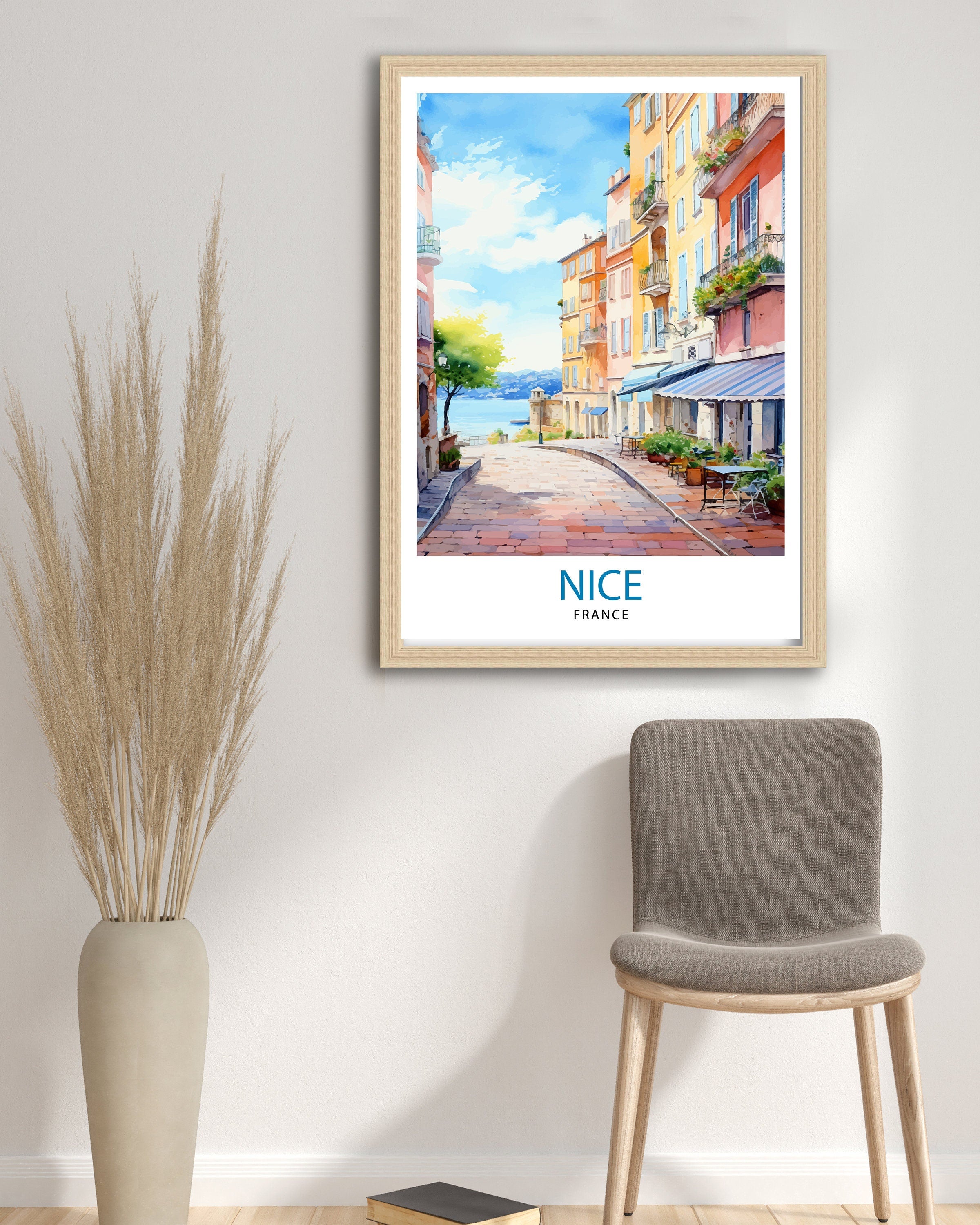 Nice France Travel Print Nice Wall Art Nice Poster French Riviera Decor Nice Art Print Nice Illustration Nice Wall Decor France Print Nice