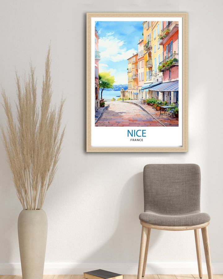 Nice France Travel Poster Nice Wall Art Nice Poster French Riviera Decor Nice Art Poster Nice Illustration Nice