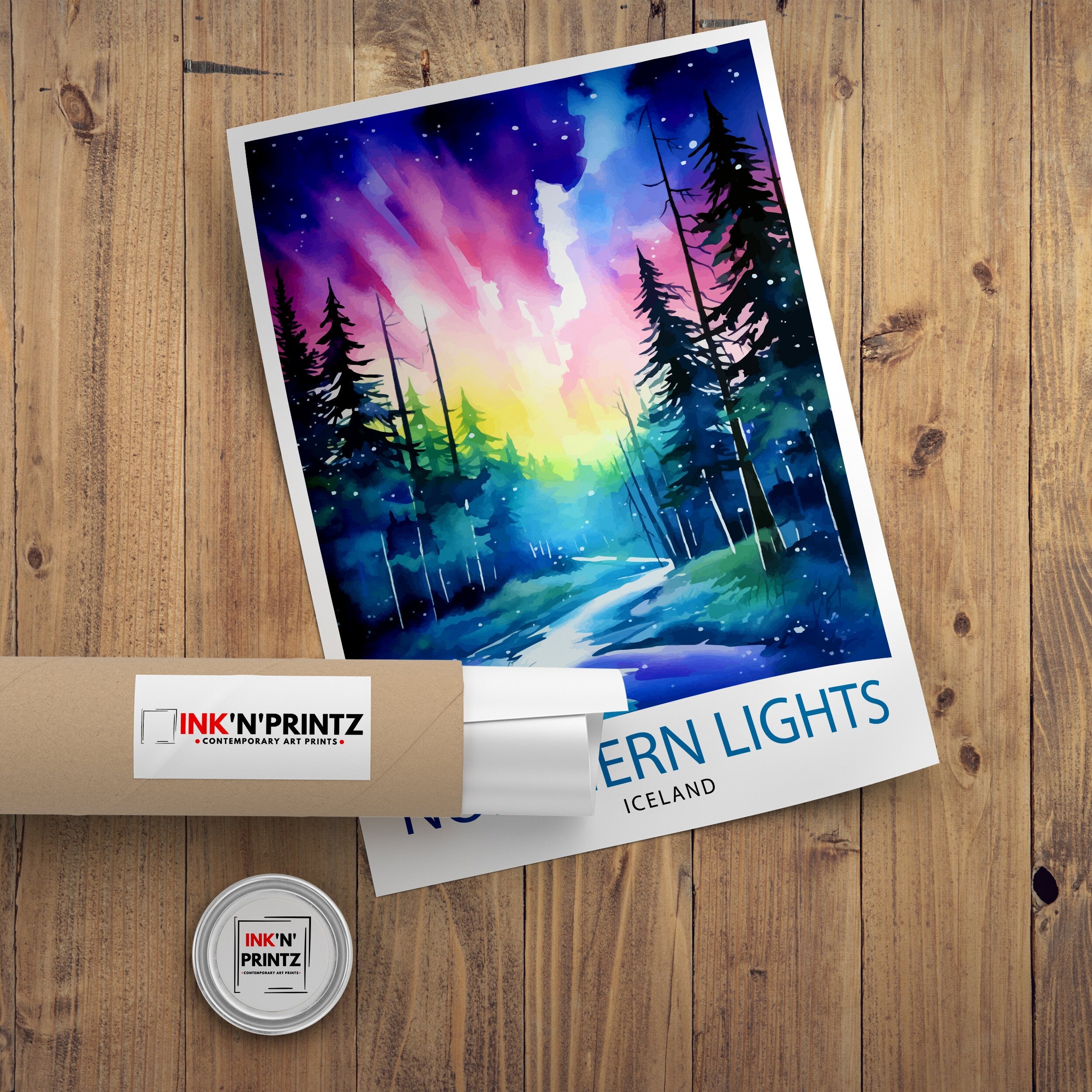 Northern Lights Aurora Borealis Travel Print Celestial Wall Decor Night Sky Poster Aurora Borealis Travel Prints Northern Lights Art Print