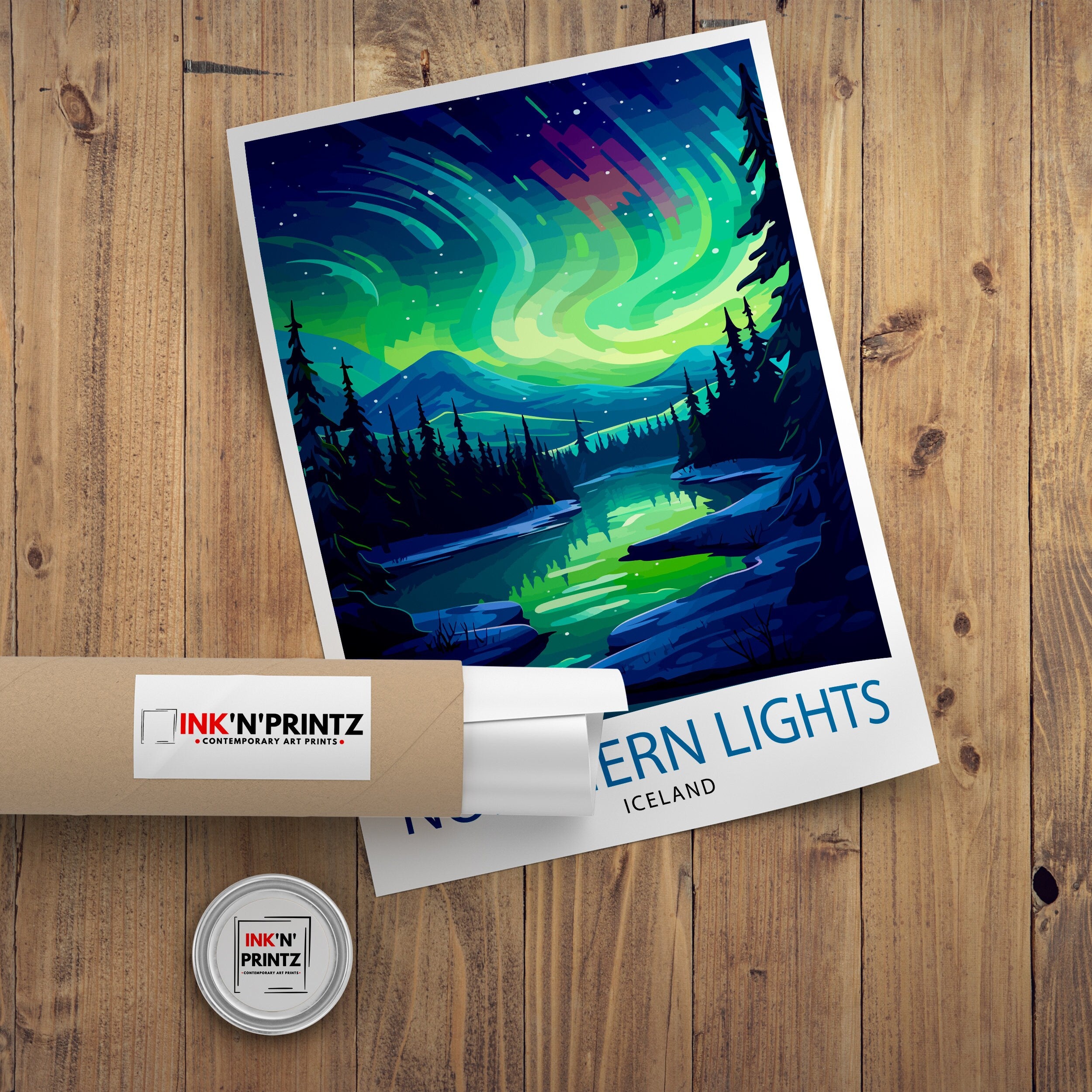 Northern Lights Aurora Borealis Travel Print Celestial Wall Decor Night Sky Poster Aurora Borealis Travel Prints Northern Lights Art Print