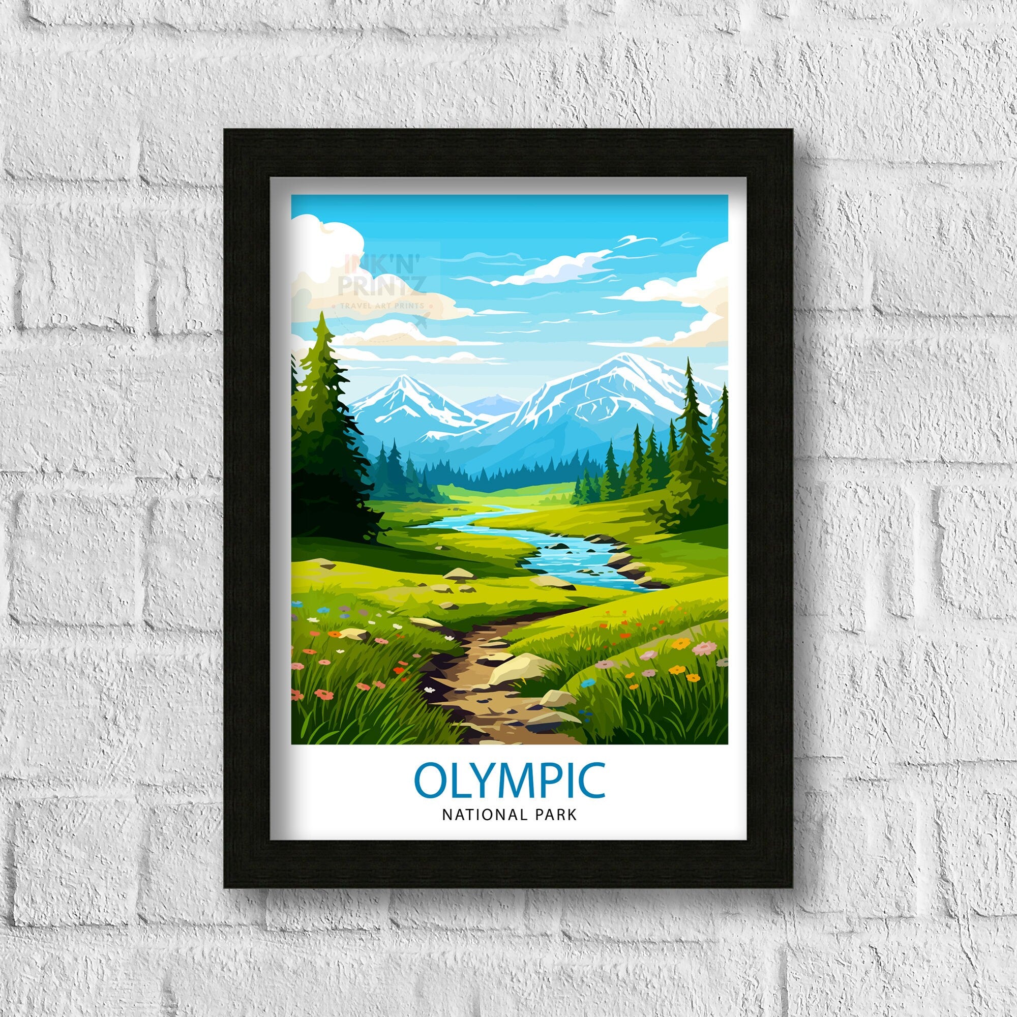 Olympic National Park Travel Poster – Washington Wall Art