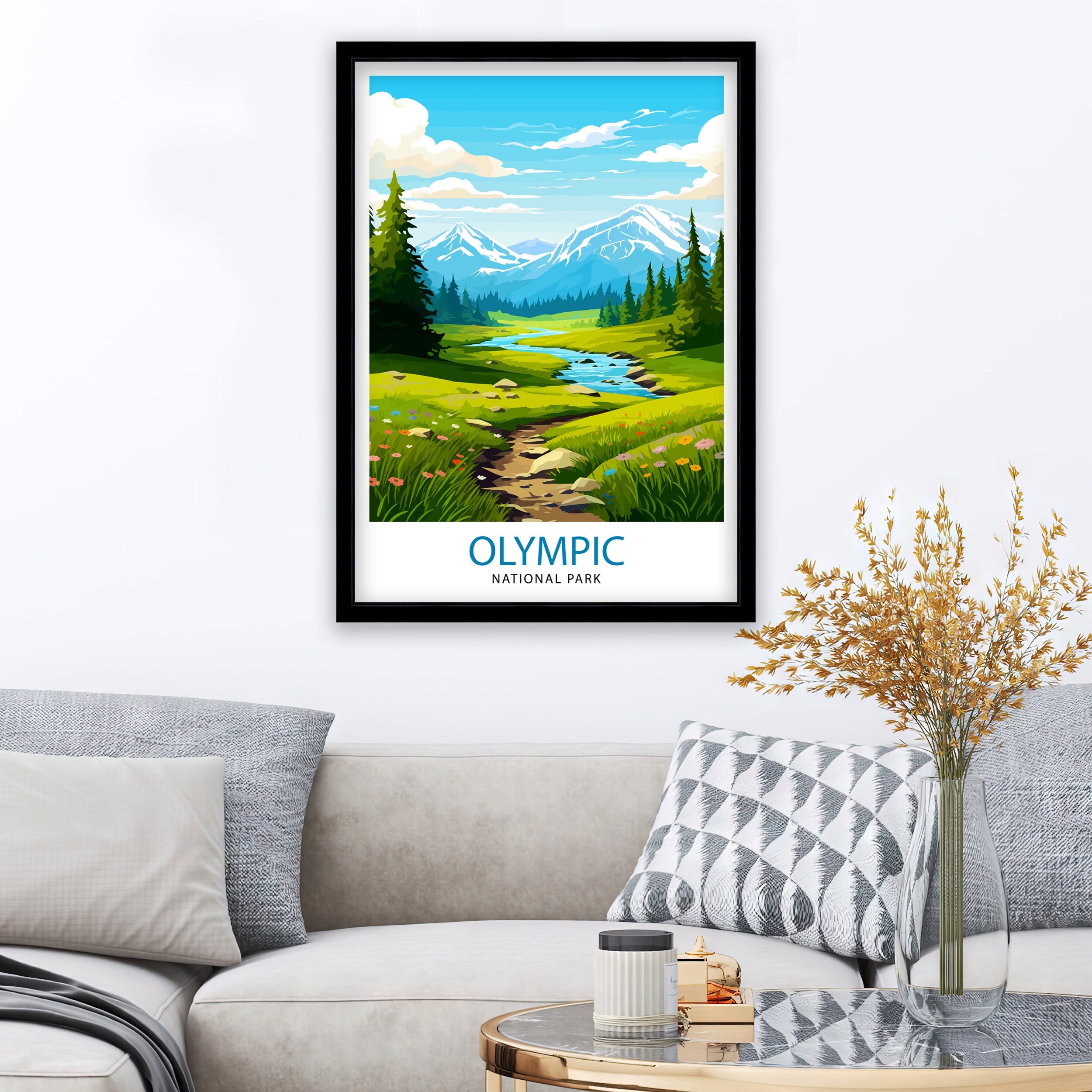 Olympic National Park Travel Poster – Washington Wall Art