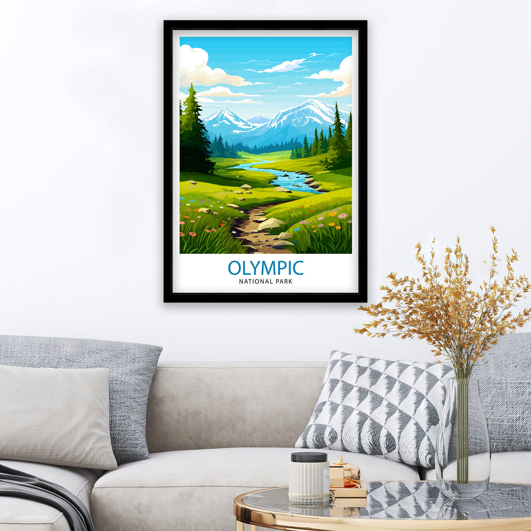 Olympic National Park Travel Poster Olympic