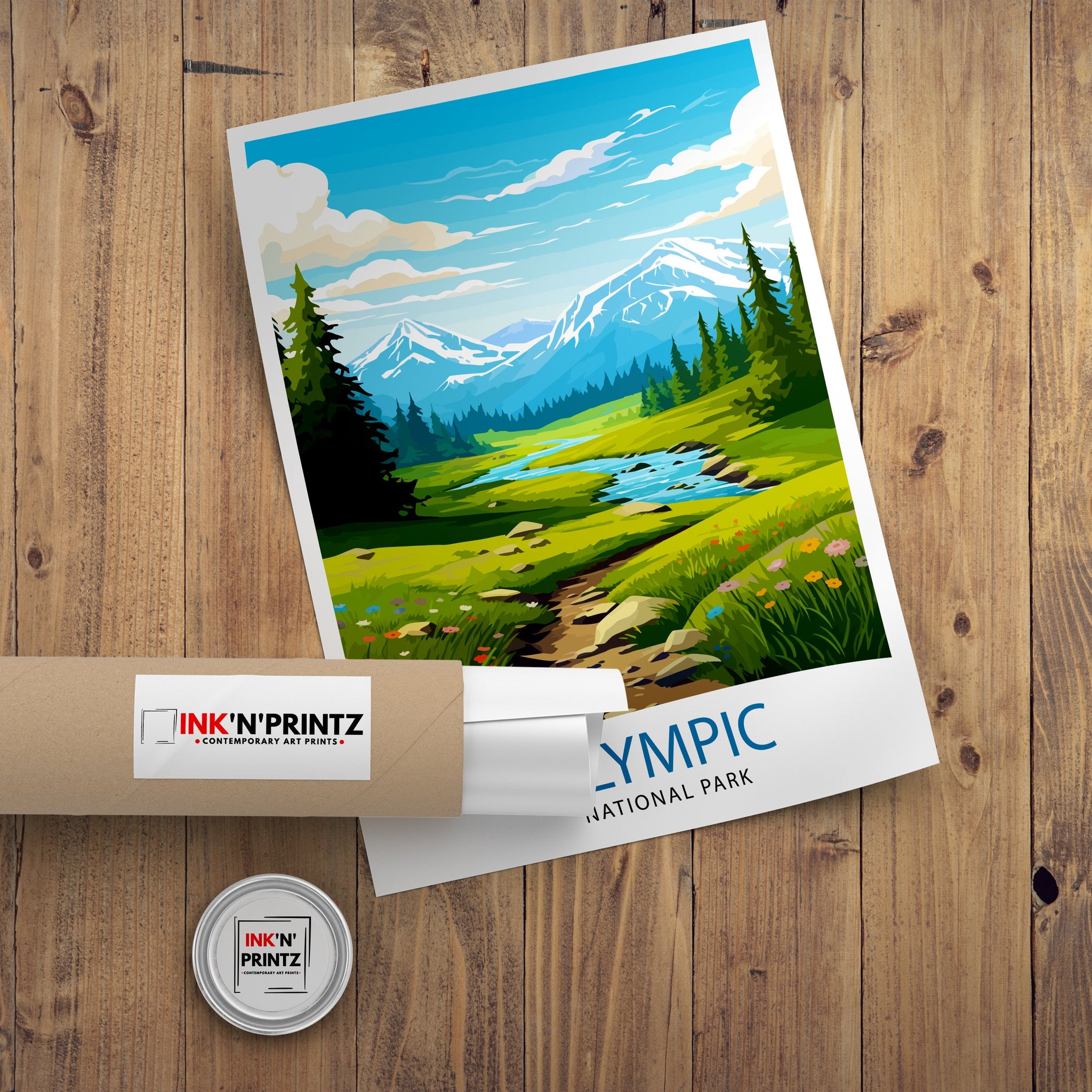 Olympic National Park Travel Poster – Washington Wall Art