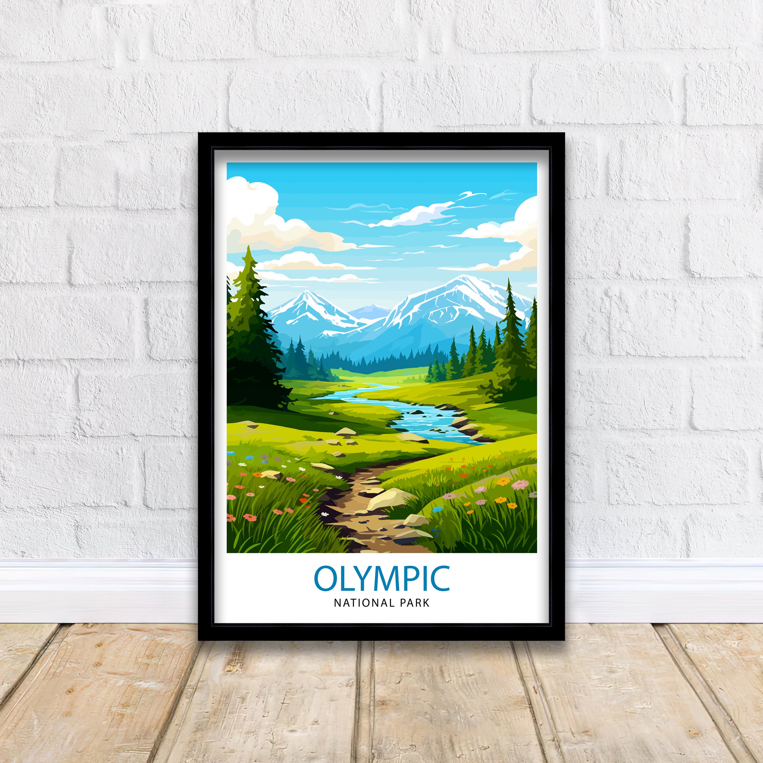 Olympic National Park Travel Poster – Washington Wall Art