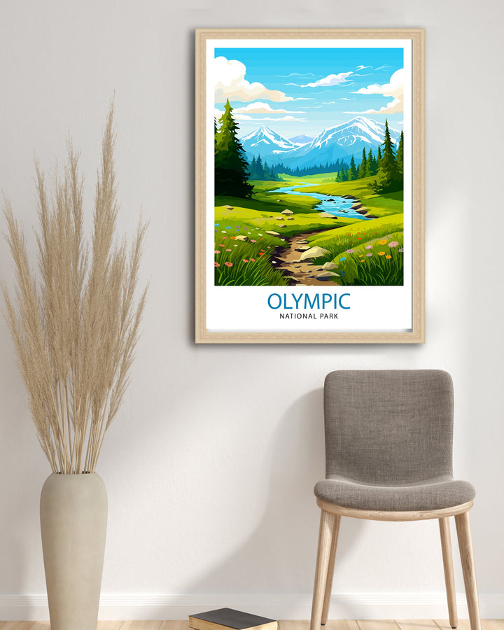 Olympic National Park Travel Poster Olympic