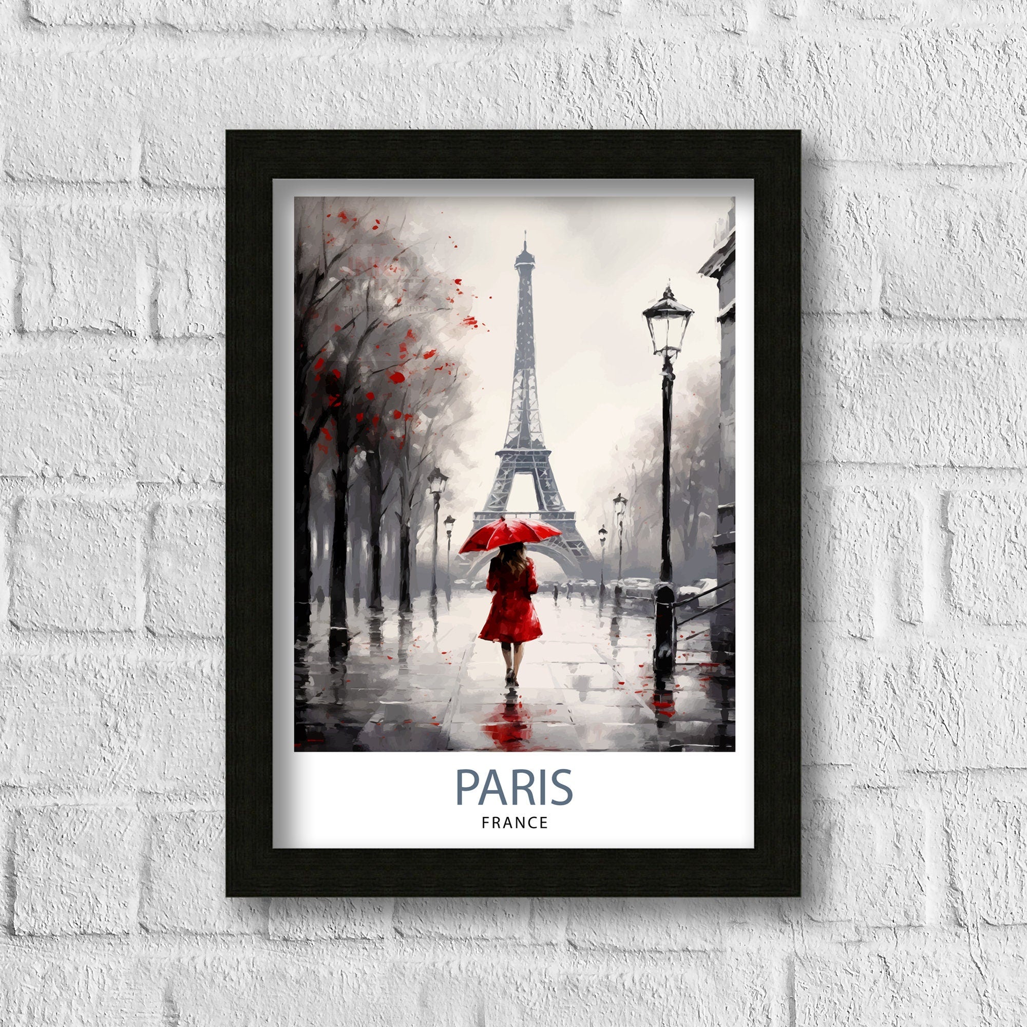 Paris France Travel Print Paris Wall Art Eiffel Tower Art France Travel Poster Paris Home Decor French Illustration Parisian Art Print