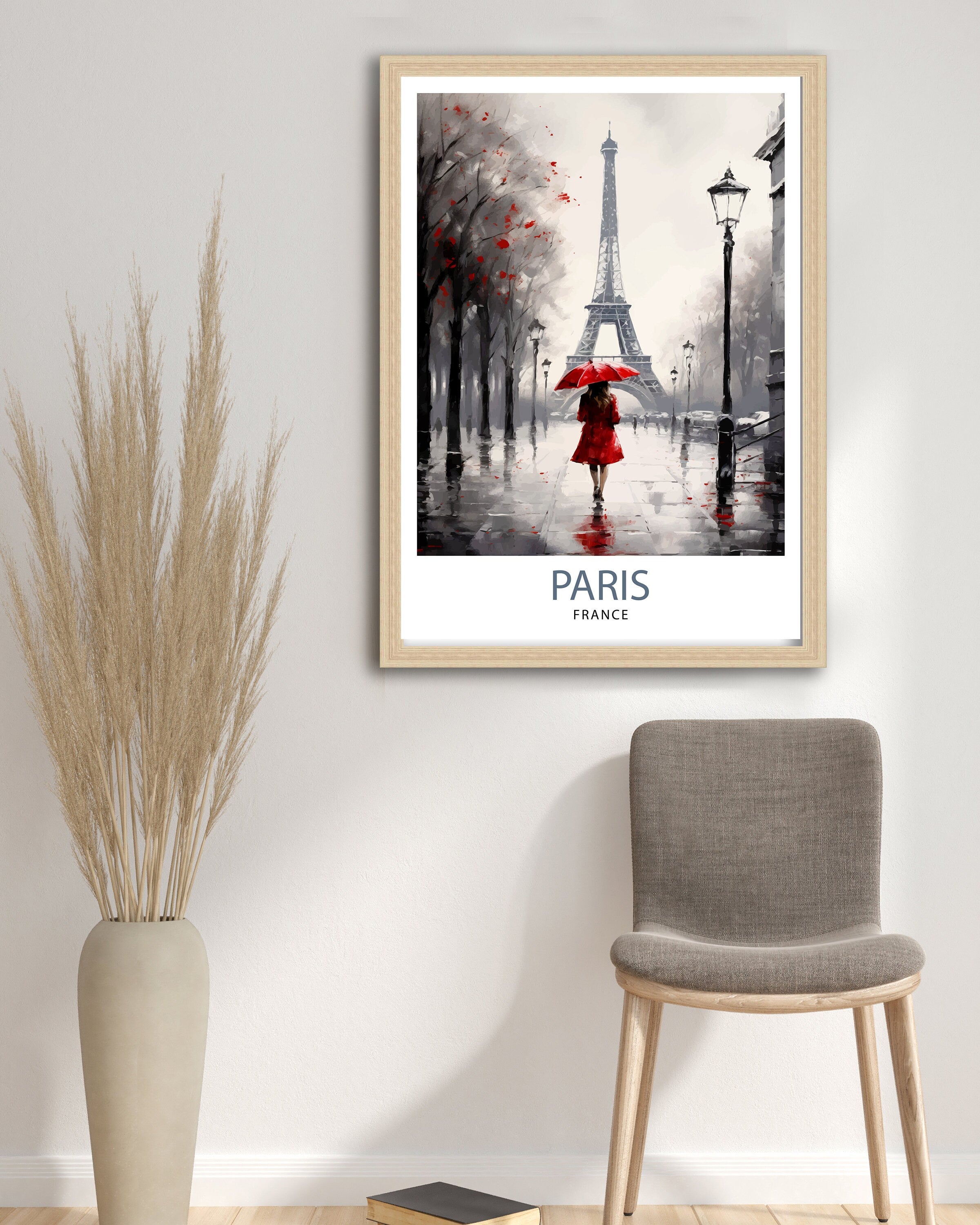 Paris France Travel Print Paris Wall Art Eiffel Tower Art France Travel Poster Paris Home Decor French Illustration Parisian Art Print