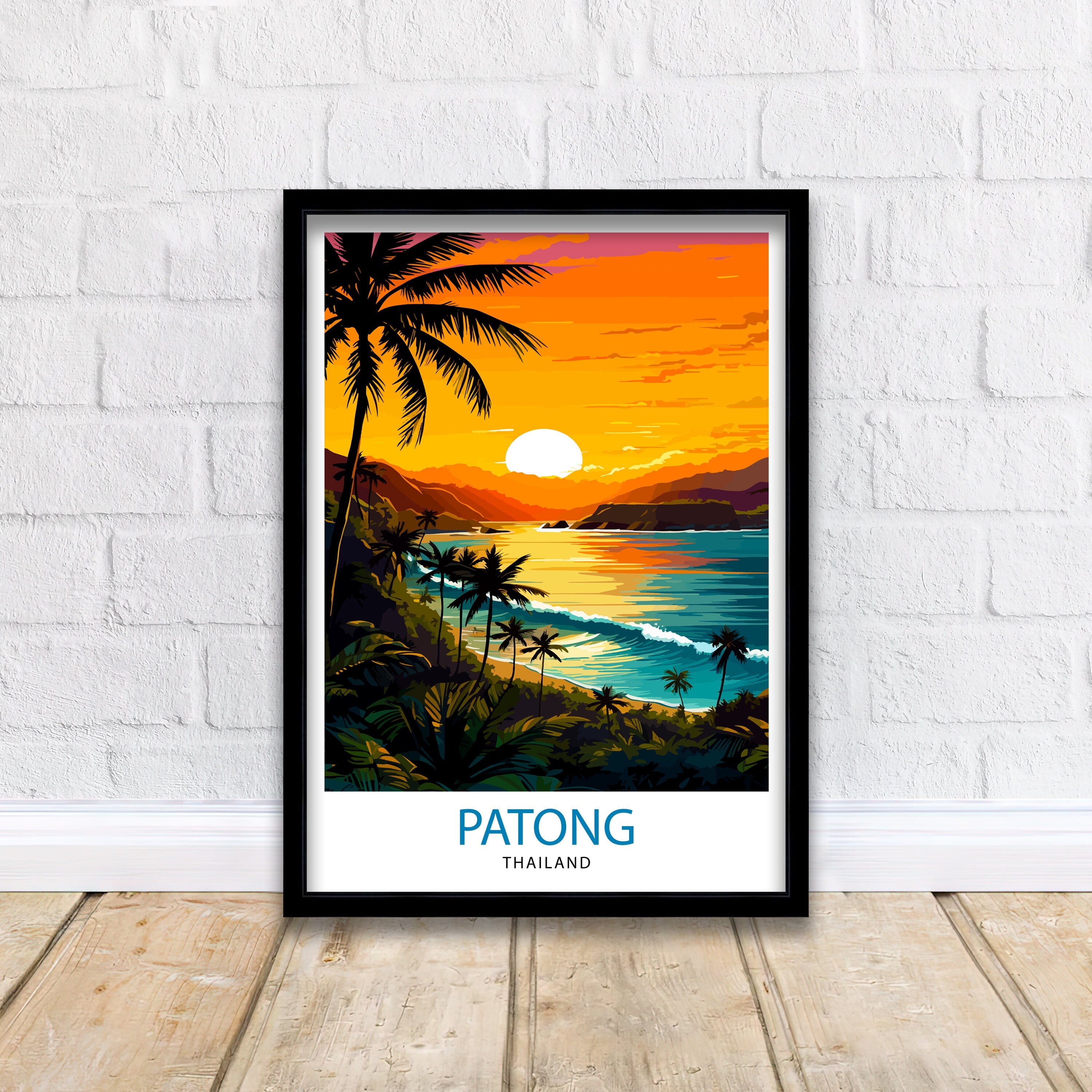 Patong Beach Thailand Travel Print Patong Wall Decor Patong Poster Thailand Travel Prints Patong Art Print Patong Illustration Patong Wall