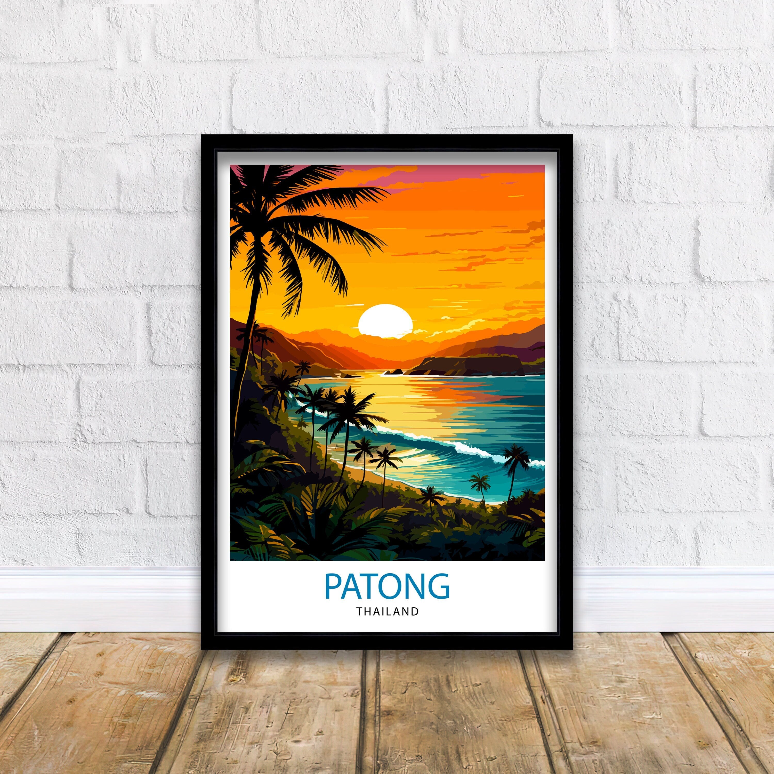 Patong Beach Thailand Travel Print Patong Wall Decor Patong Poster Thailand Travel Prints Patong Art Print Patong Illustration Patong Wall
