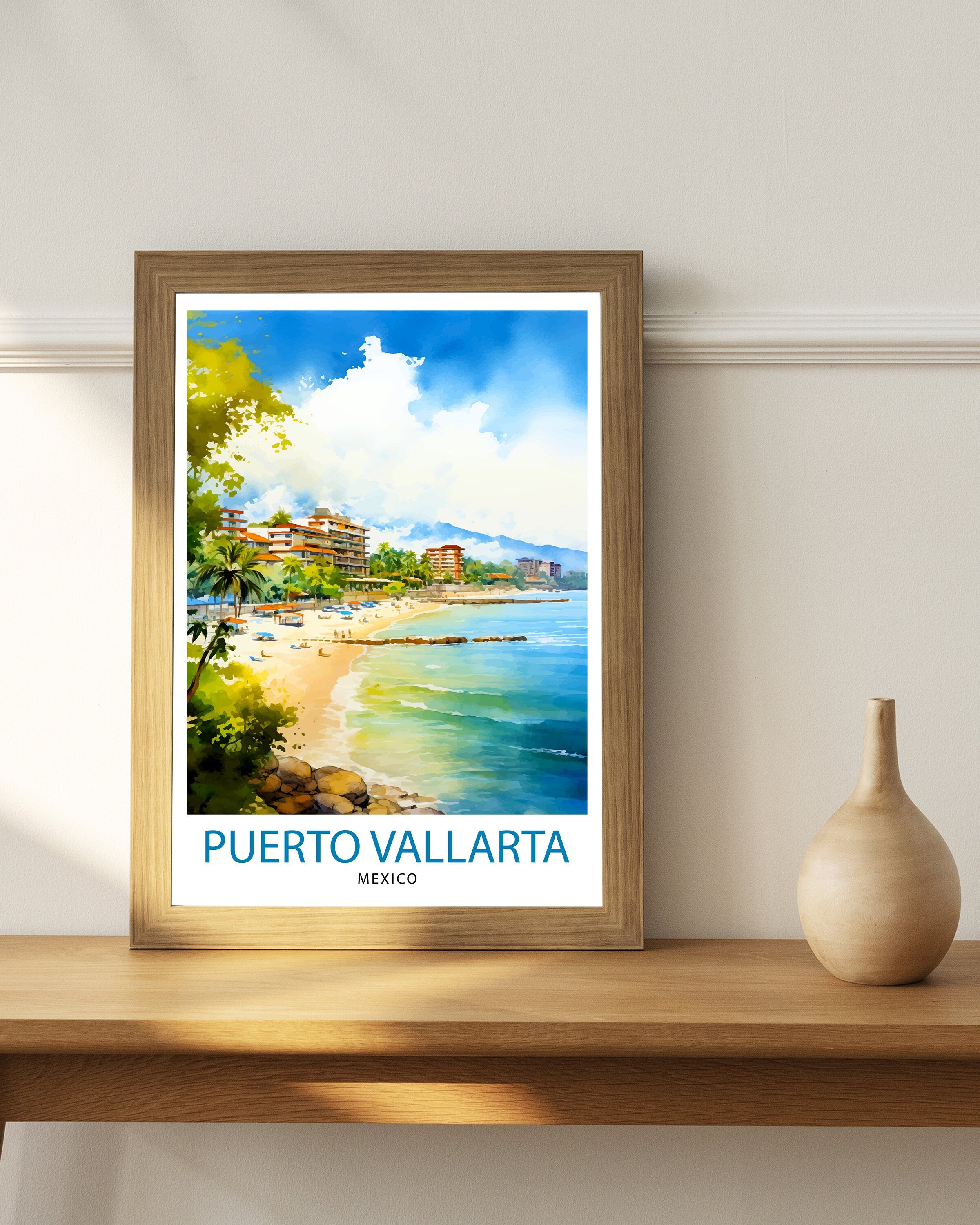 Puerto Vallarta Mexico Travel Print Puerto Vallarta Wall Decor Puerto Vallarta Poster Mexico Travel Prints Puerto Vallarta Art Print