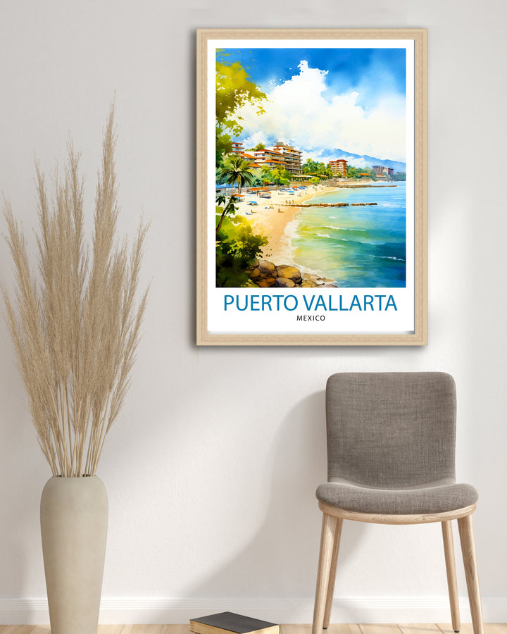 Puerto Vallarta Mexico Travel Poster Puerto Vallarta