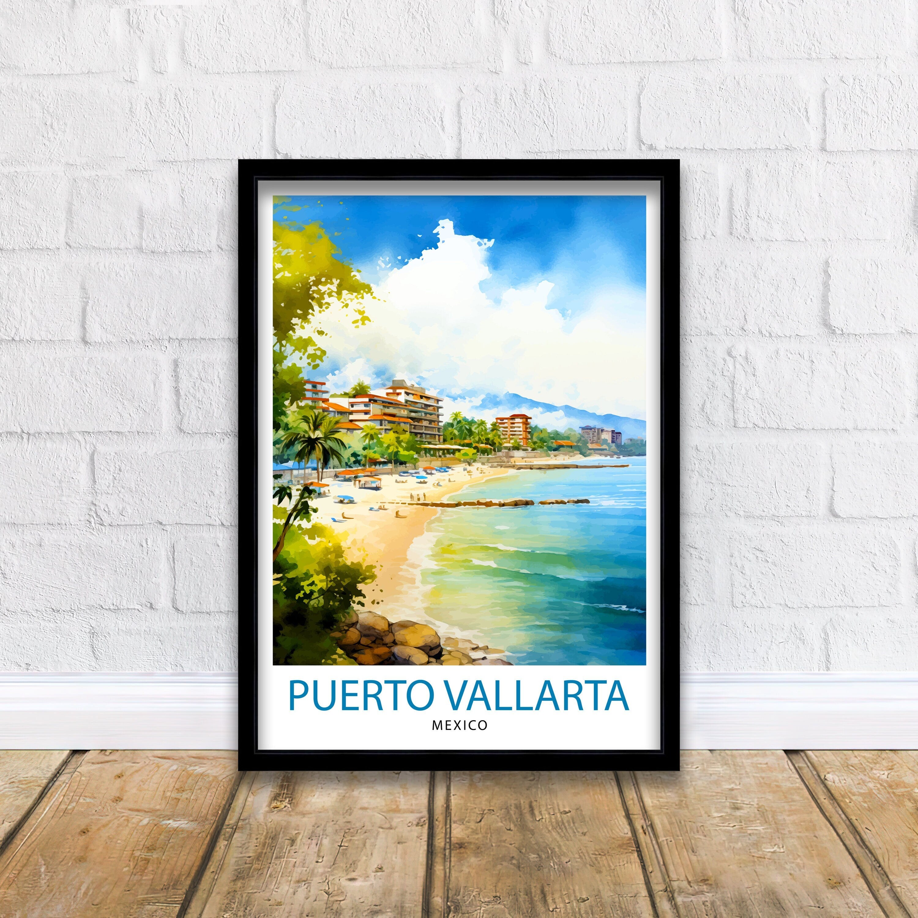 Puerto Vallarta Mexico Travel Print Puerto Vallarta Wall Decor Puerto Vallarta Poster Mexico Travel Prints Puerto Vallarta Art Print