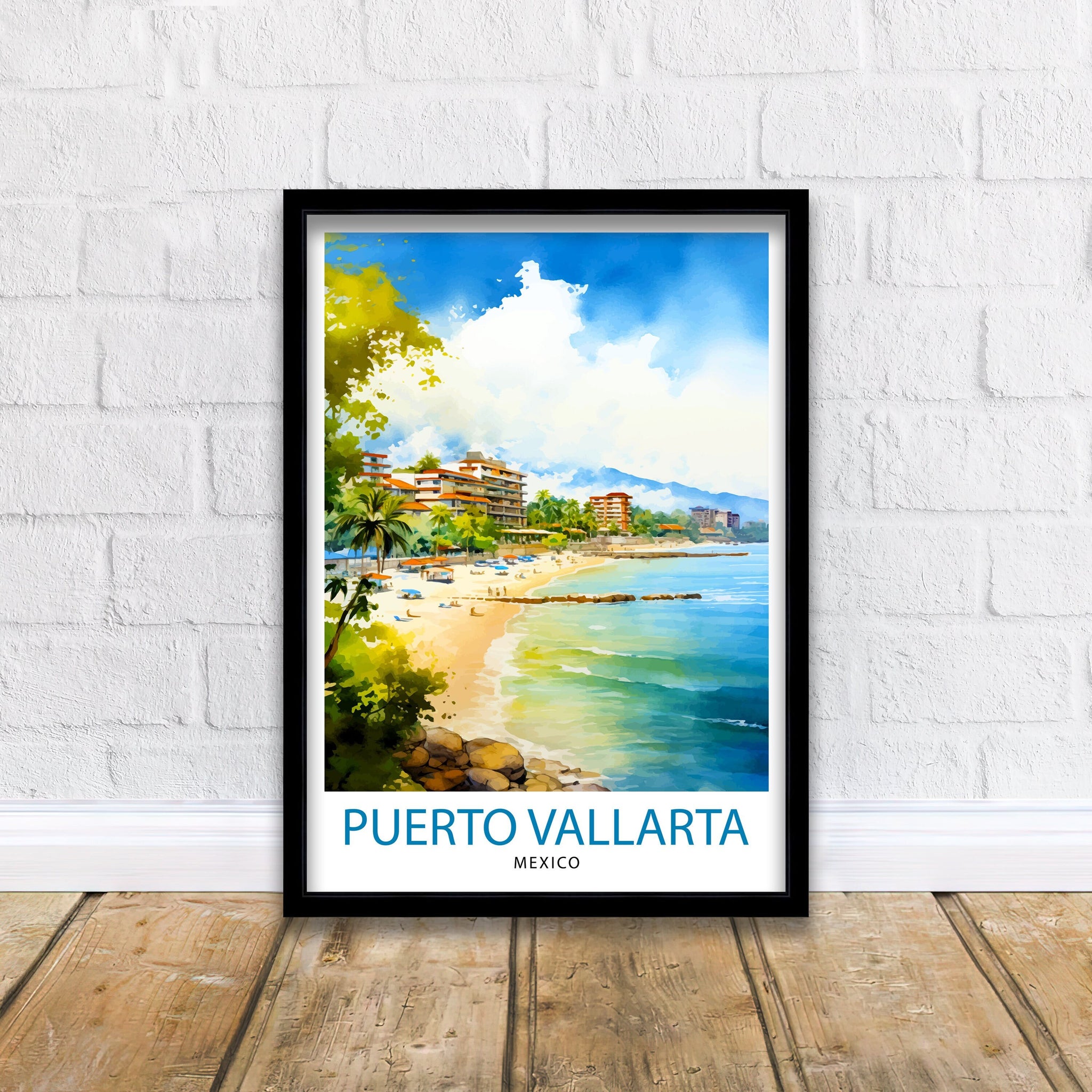 Puerto Vallarta Mexico Travel Print Puerto Vallarta Wall Decor Puerto Vallarta Poster Mexico Travel Prints Puerto Vallarta Art Print