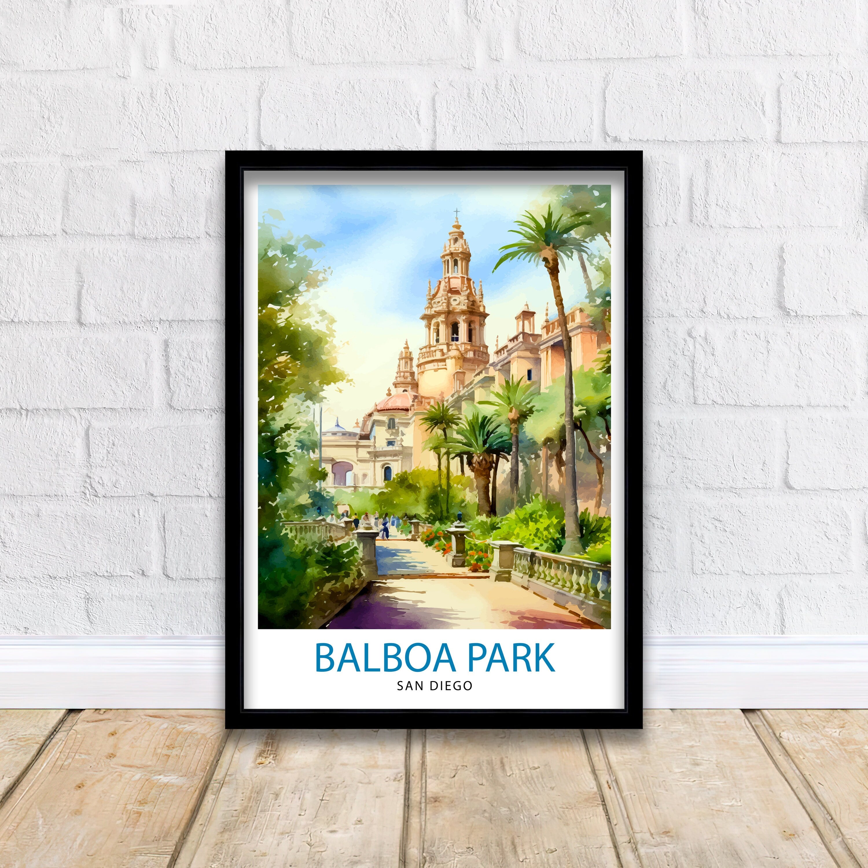 Balboa Park California Travel Print| Balboa Park Wall Art California Home Decor Balboa Park Illustration Travel Poster Gift