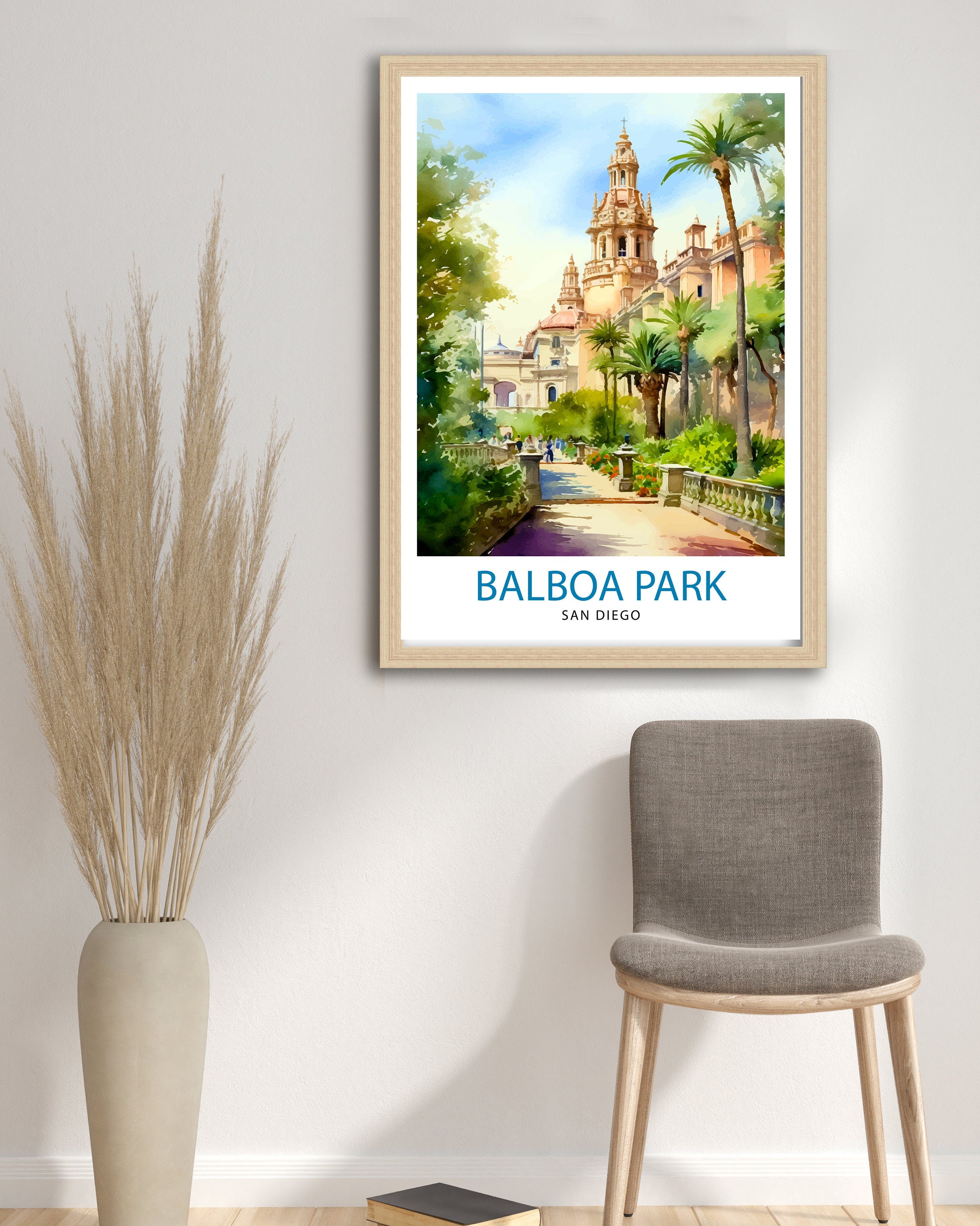 Balboa Park California Travel Print| Balboa Park Wall Art California Home Decor Balboa Park Illustration Travel Poster Gift