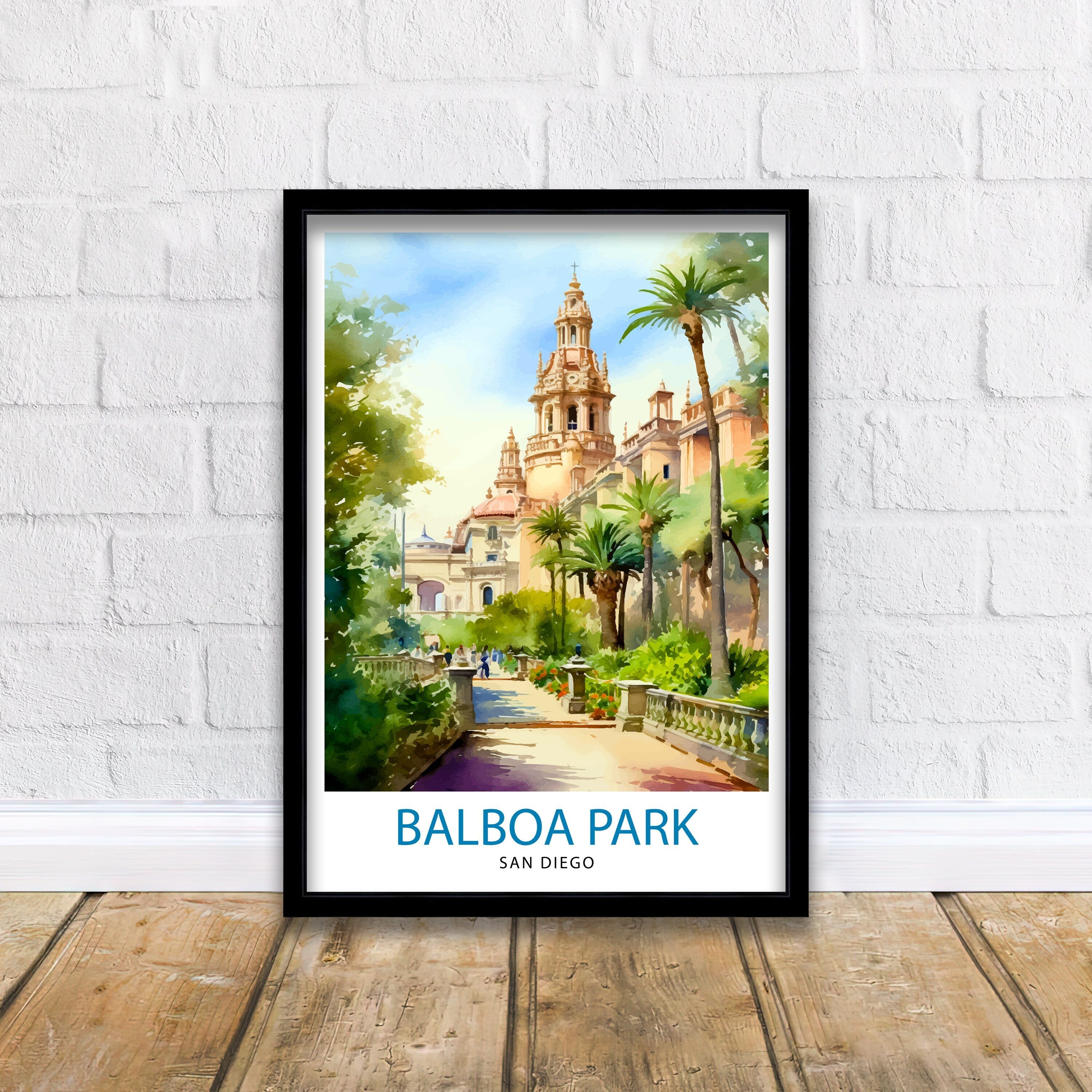 Balboa Park California Travel Print| Balboa Park Wall Art California Home Decor Balboa Park Illustration Travel Poster Gift