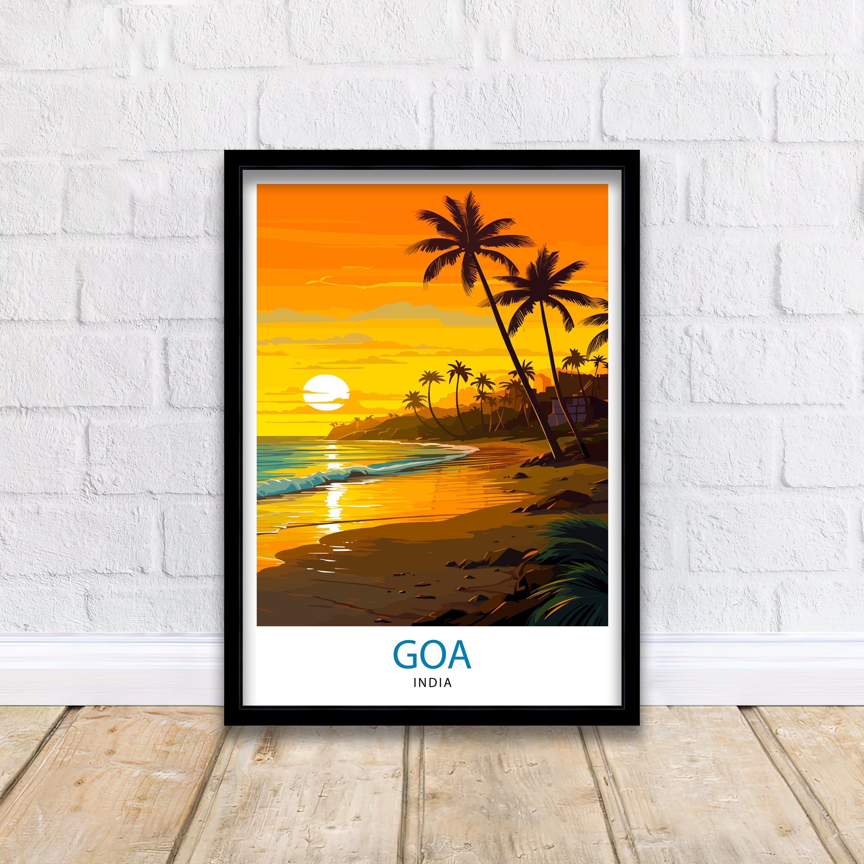 Goa India Travel Print| Goa Wall Decor Goa Poster India Travel Prints Goa Art Print Goa Illustration Goa Wall Art India Print