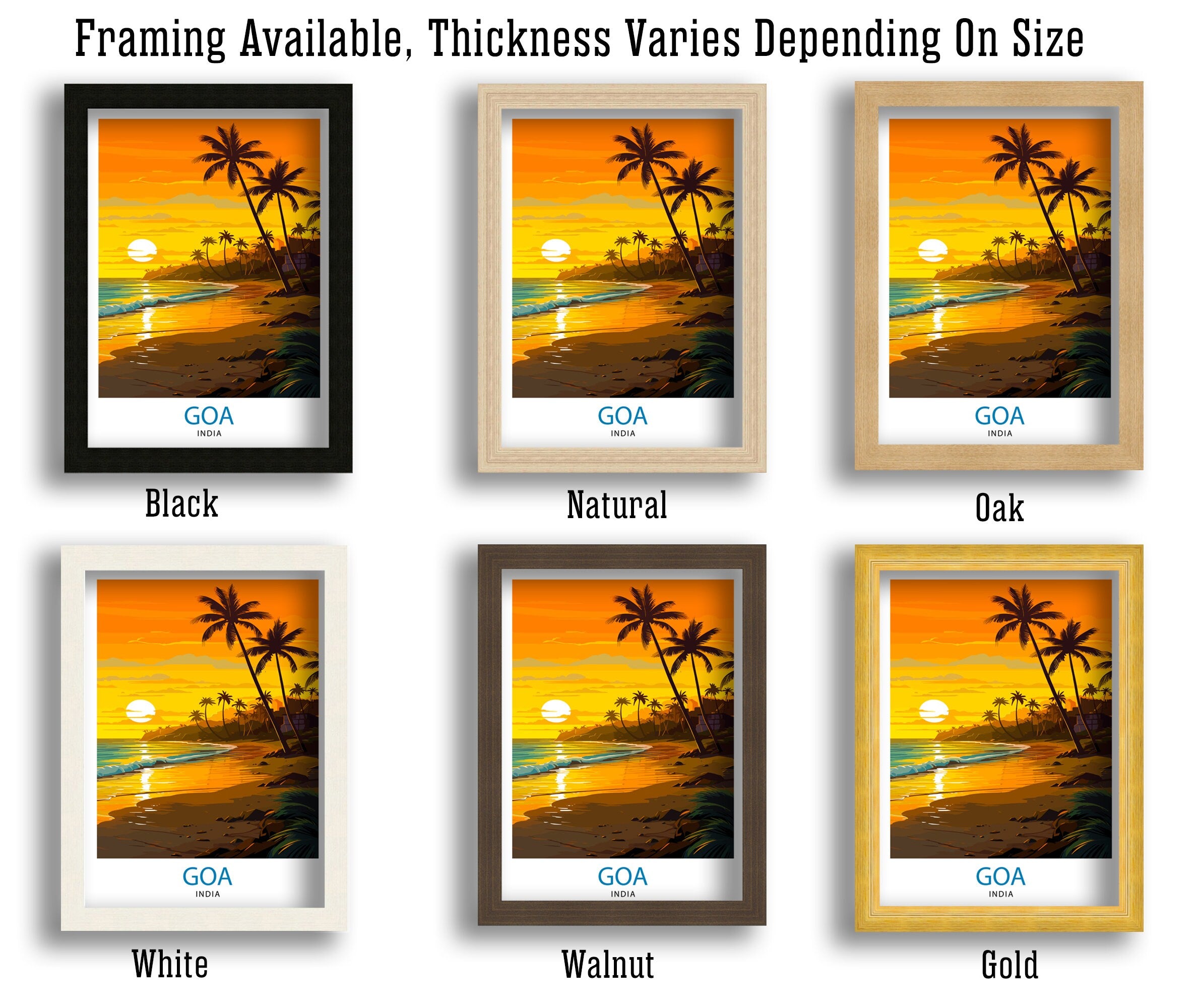 Goa India Travel Print| Goa Wall Decor Goa Poster India Travel Prints Goa Art Print Goa Illustration Goa Wall Art India Print