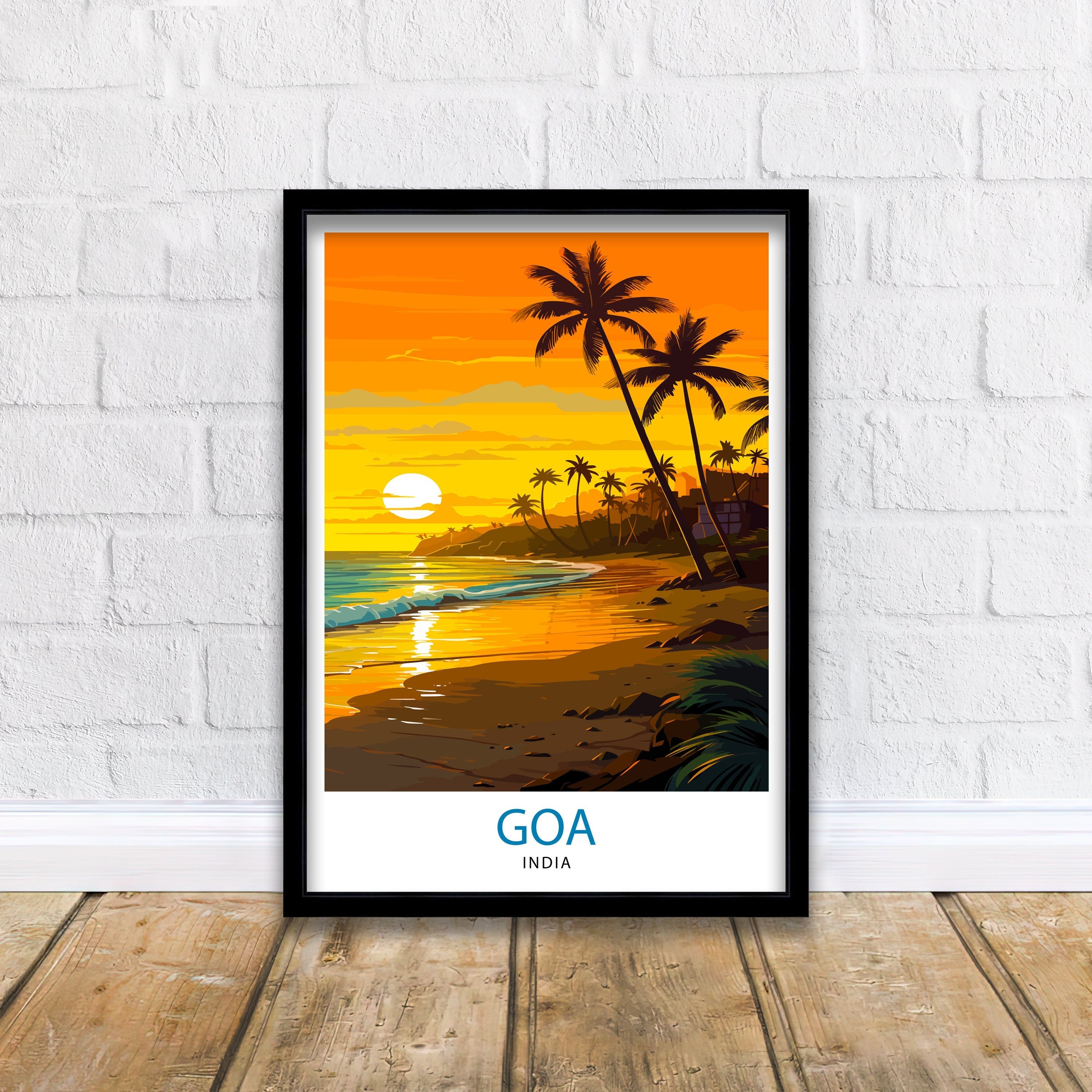 Goa India Travel Print| Goa Wall Decor Goa Poster India Travel Prints Goa Art Print Goa Illustration Goa Wall Art India Print