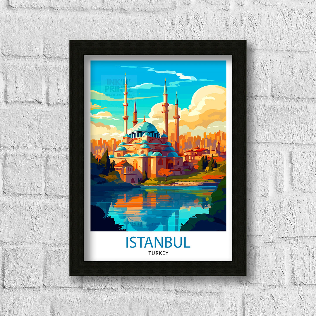 Istanbul Turkey Travel Poster Istanbul Wall Art Turkey Illustration Istanbul Travel Poster Turkey Home Decor Gift for Travelers