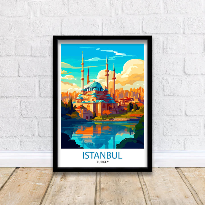 Istanbul Turkey Travel Poster Istanbul Wall Art Turkey Illustration Istanbul Travel Poster Turkey Home Decor Gift for Travelers