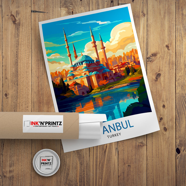 Istanbul Turkey Travel Poster Istanbul Wall Art Turkey Illustration Istanbul Travel Poster Turkey Home Decor Gift for Travelers