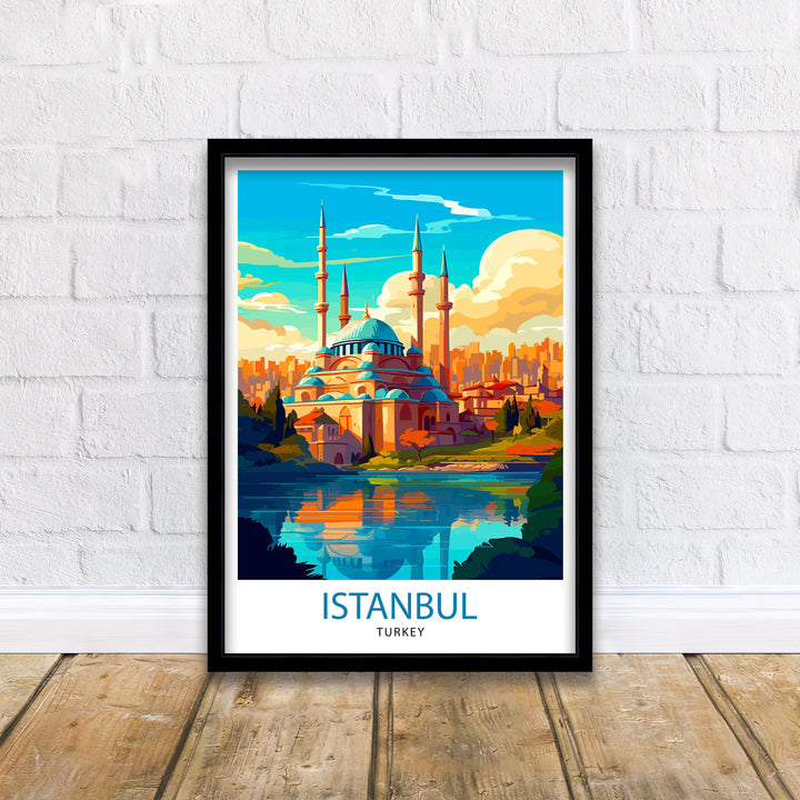 Istanbul Turkey Travel Poster Istanbul Wall Art Turkey Illustration Istanbul Travel Poster Turkey Home Decor Gift for Travelers