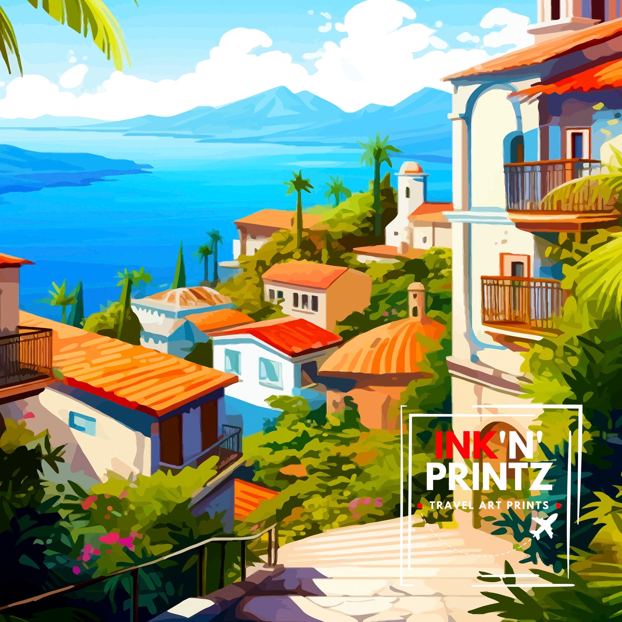 Puerto Vallarta Mexico Travel Print Puerto Vallarta Wall Decor Puerto Vallarta Poster Mexico Travel Prints Puerto Vallarta Art Print