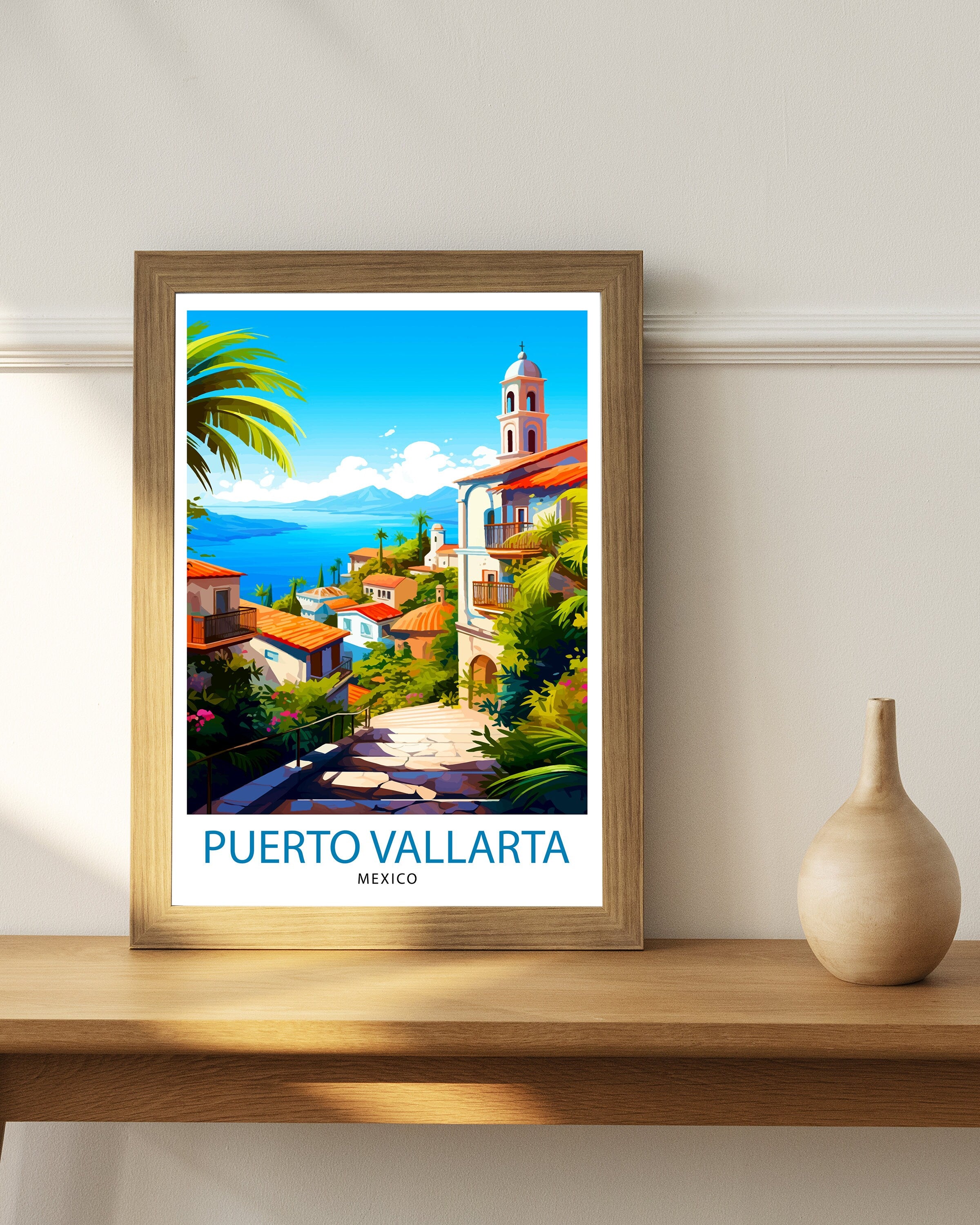 Puerto Vallarta Mexico Travel Print Puerto Vallarta Wall Decor Puerto Vallarta Poster Mexico Travel Prints Puerto Vallarta Art Print