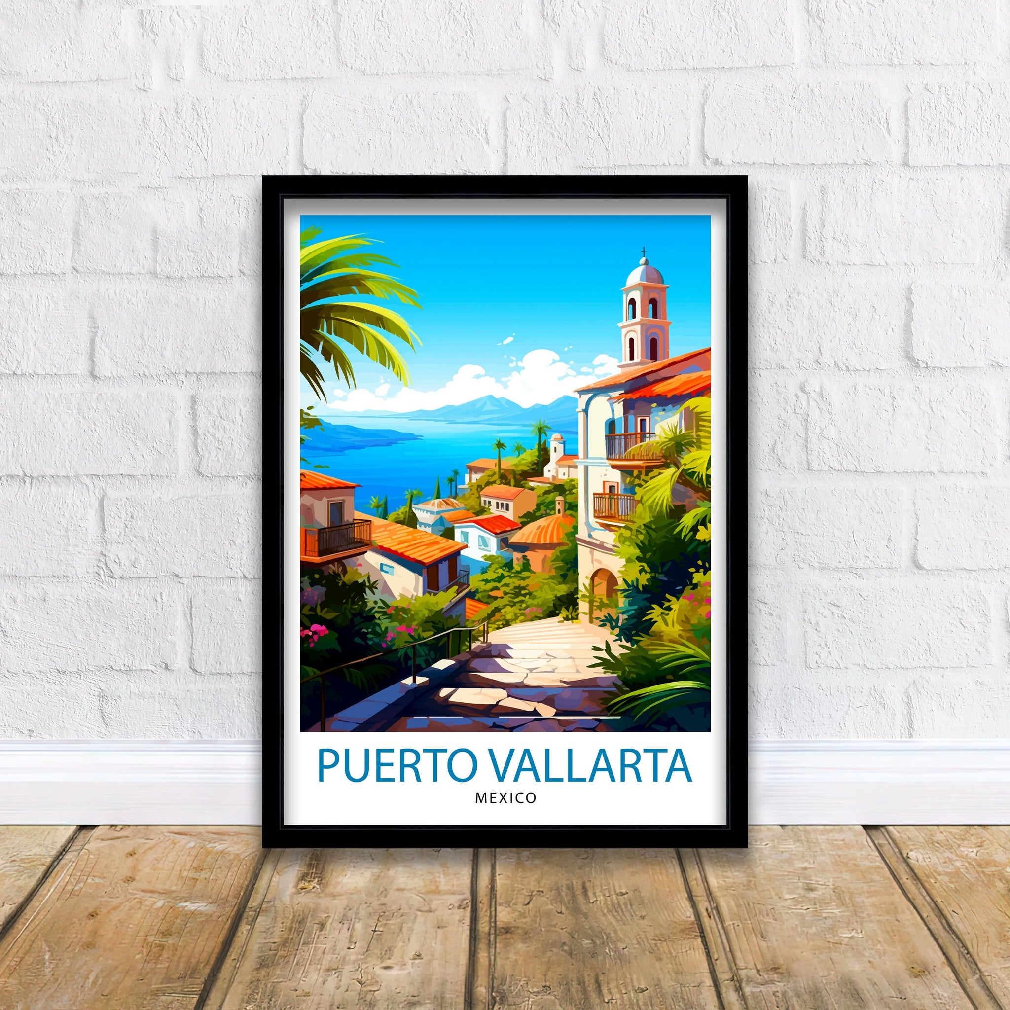 Puerto Vallarta Mexico Travel Print Puerto Vallarta Wall Decor Puerto Vallarta Poster Mexico Travel Prints Puerto Vallarta Art Print