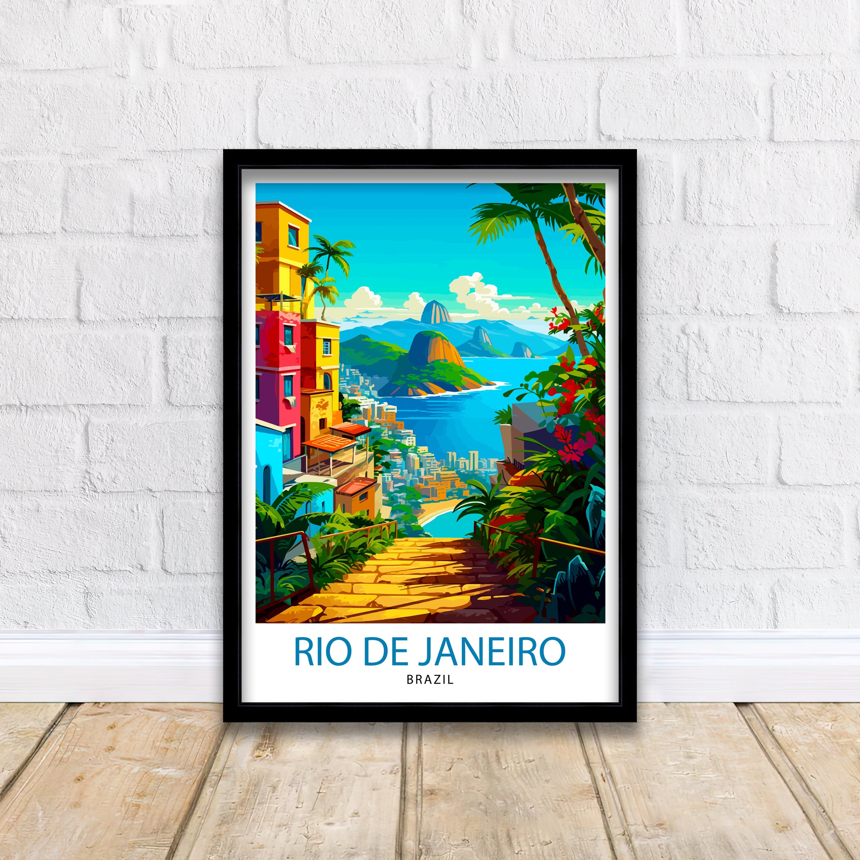 Rio de Janeiro Brazil Travel Print| Rio Wall Decor Rio Poster Brazil Travel Prints Rio Art Print Rio Illustration Rio Wall Art