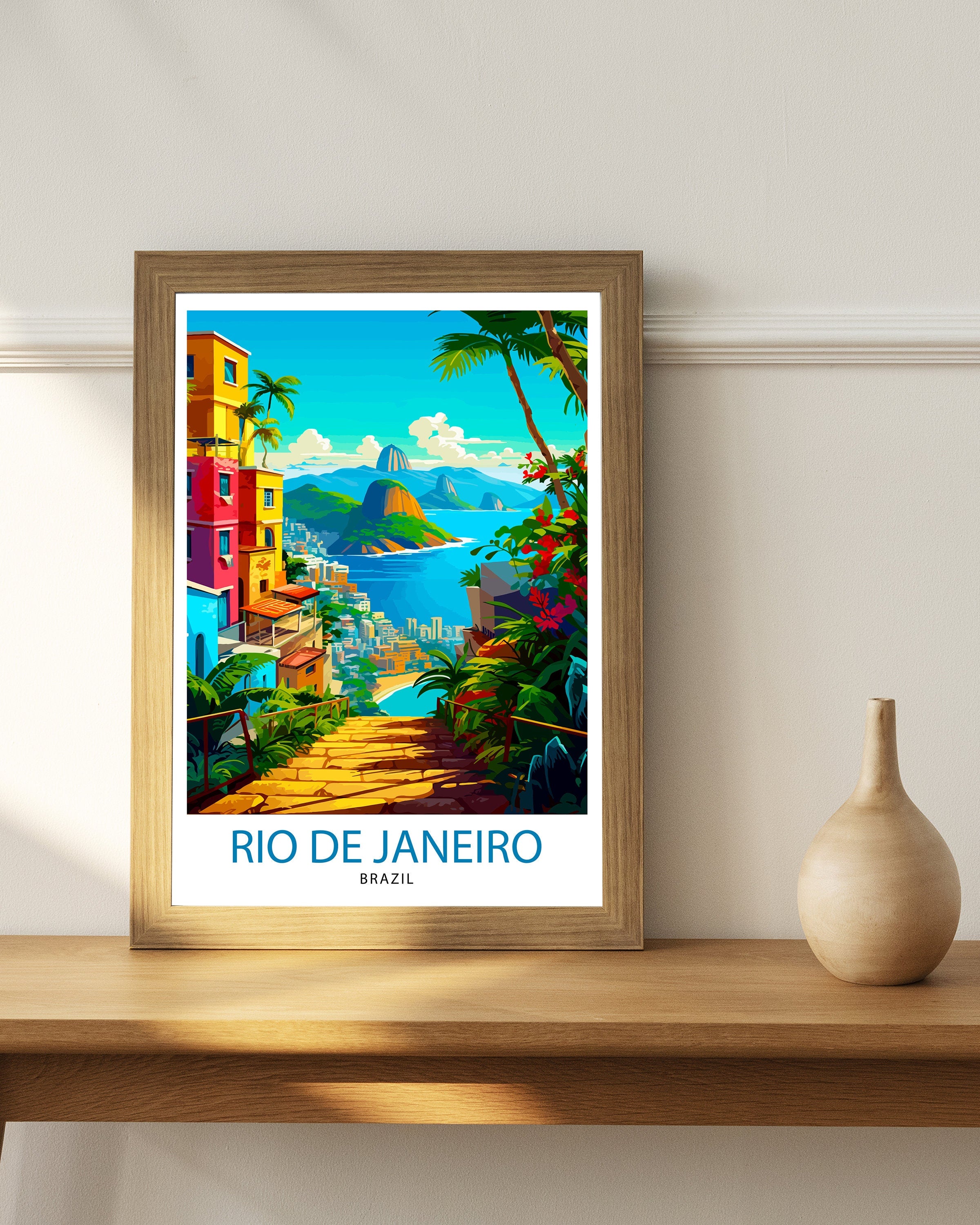 Rio de Janeiro Brazil Travel Print| Rio Wall Decor Rio Poster Brazil Travel Prints Rio Art Print Rio Illustration Rio Wall Art