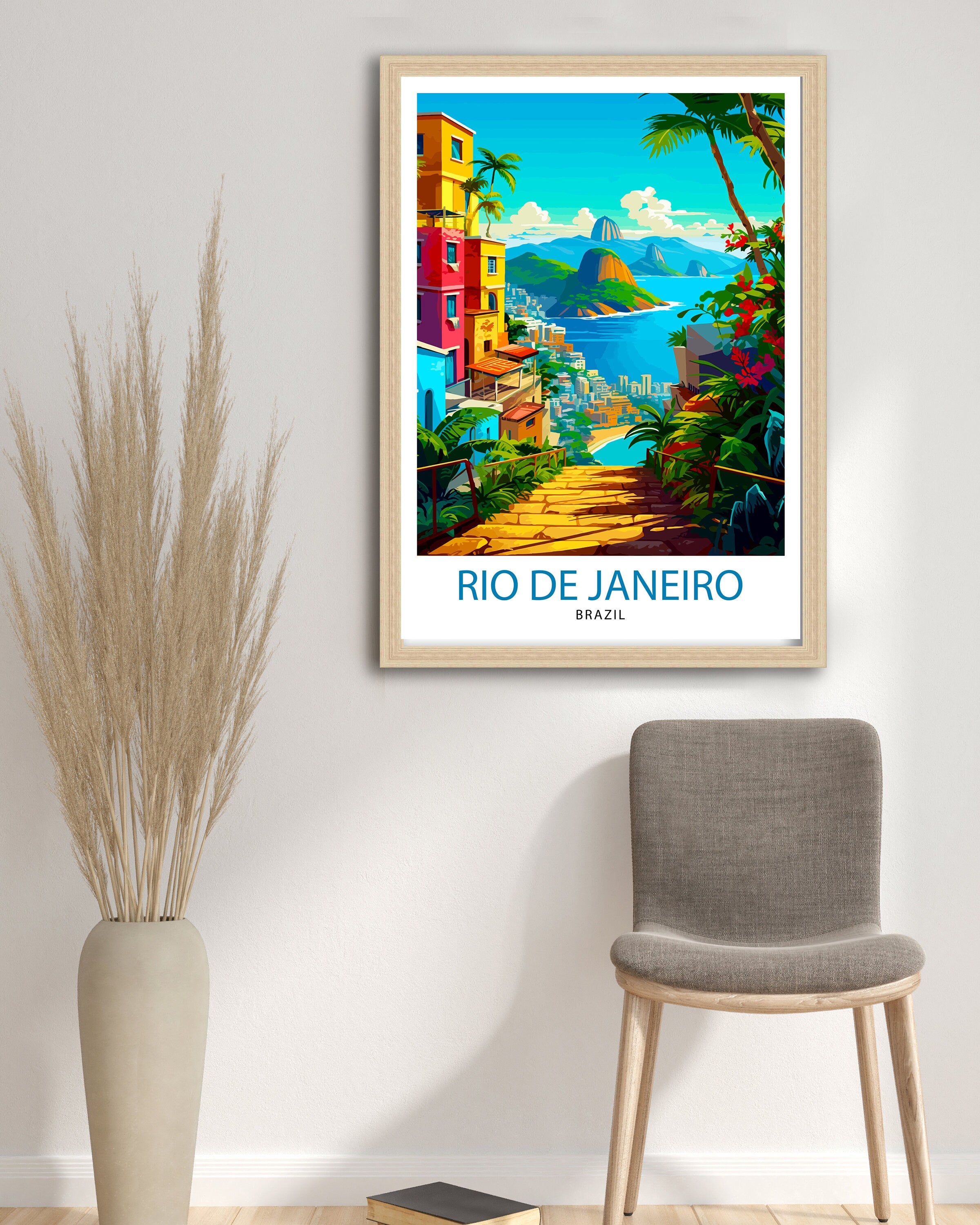 Rio de Janeiro Brazil Travel Print| Rio Wall Decor Rio Poster Brazil Travel Prints Rio Art Print Rio Illustration Rio Wall Art