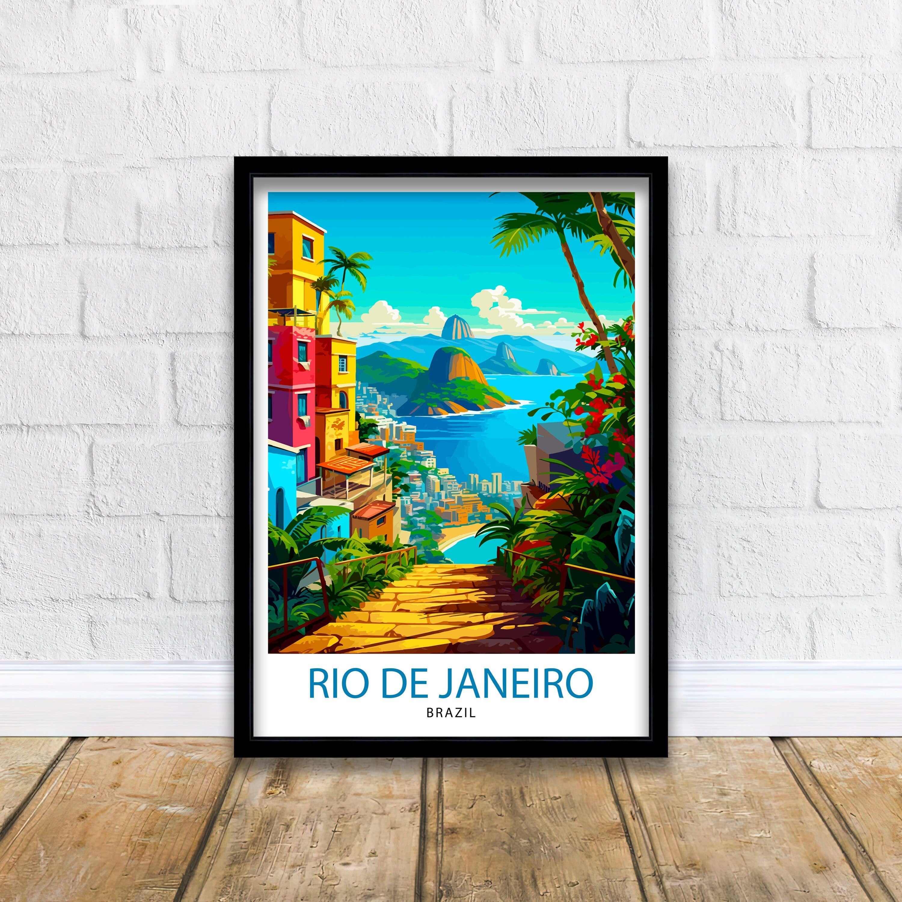 Rio de Janeiro Brazil Travel Print| Rio Wall Decor Rio Poster Brazil Travel Prints Rio Art Print Rio Illustration Rio Wall Art