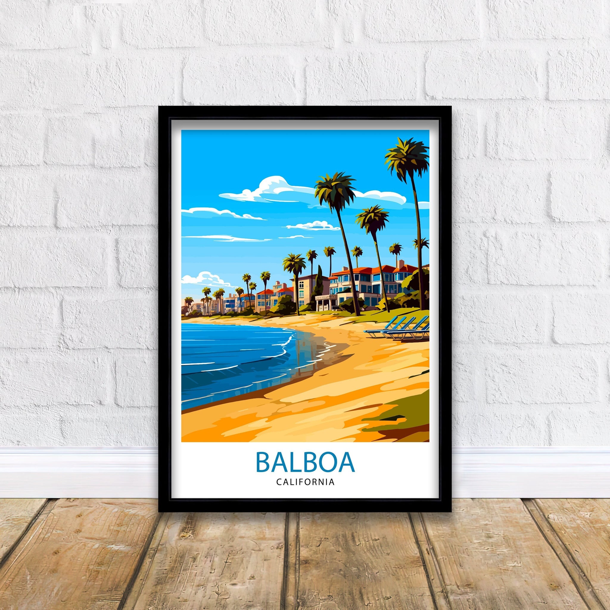 Balboa California Travel Print Balboa Wall Decor Balboa Poster California Travel Prints Balboa Art Print Balboa Illustration Balboa Wall Art