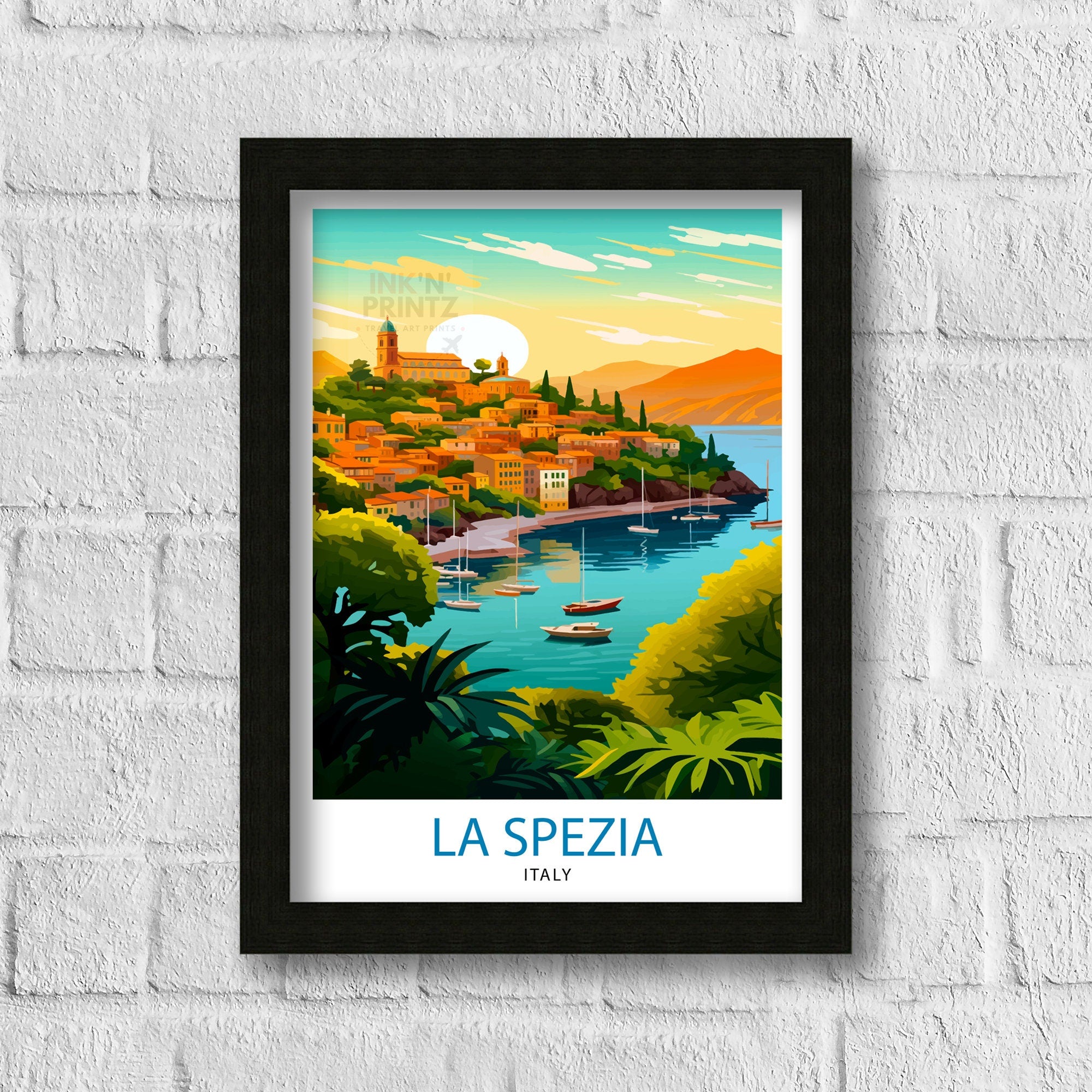 La Spezia Italy Travel Print La Spezia Wall Decor La Spezia Poster Italy Travel Prints La Spezia Art Print La Spezia Illustration