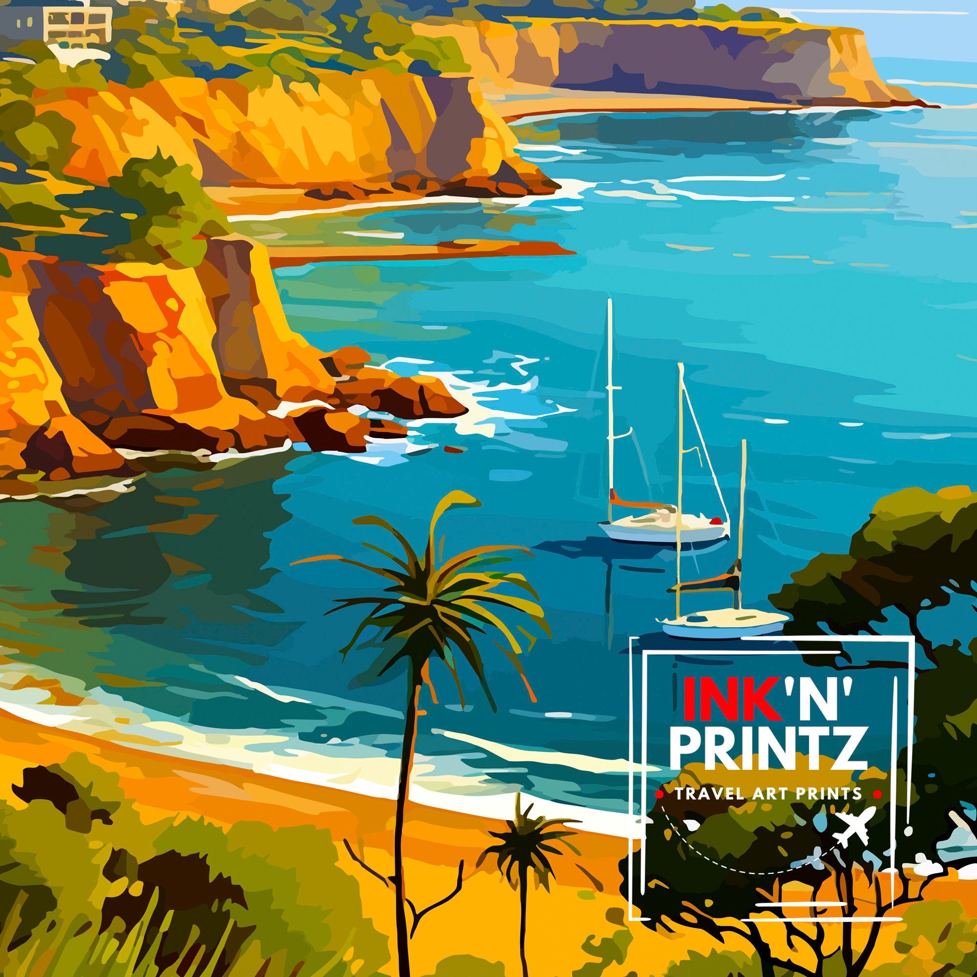 Dana Point California Travel Print Dana Point Wall Decor Dana Point Poster California Travel Prints Dana Point Art Print Dana