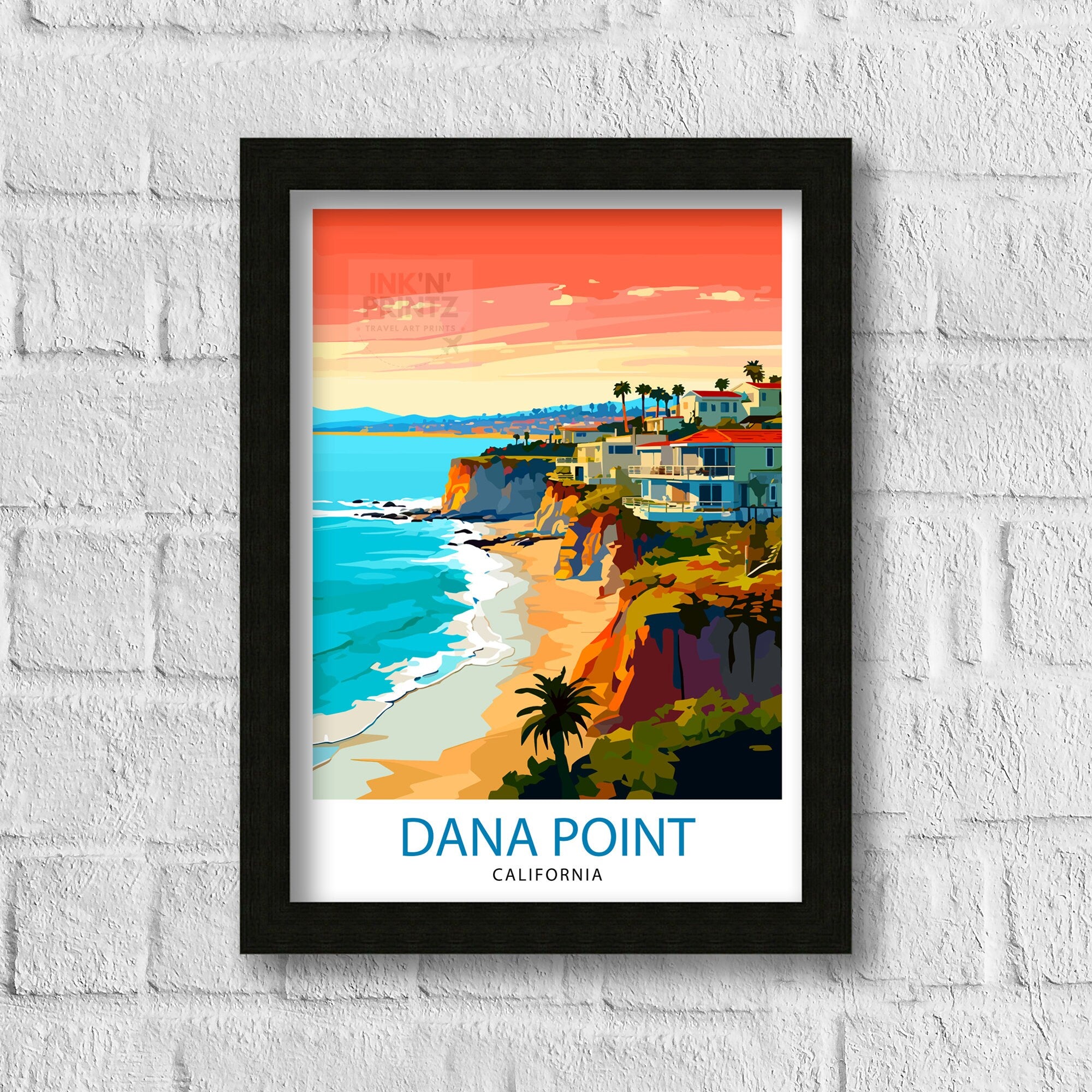Dana Point California Travel Print Dana Point Wall Decor Dana Point Poster California Travel Prints Dana Point Art Print Dana Point