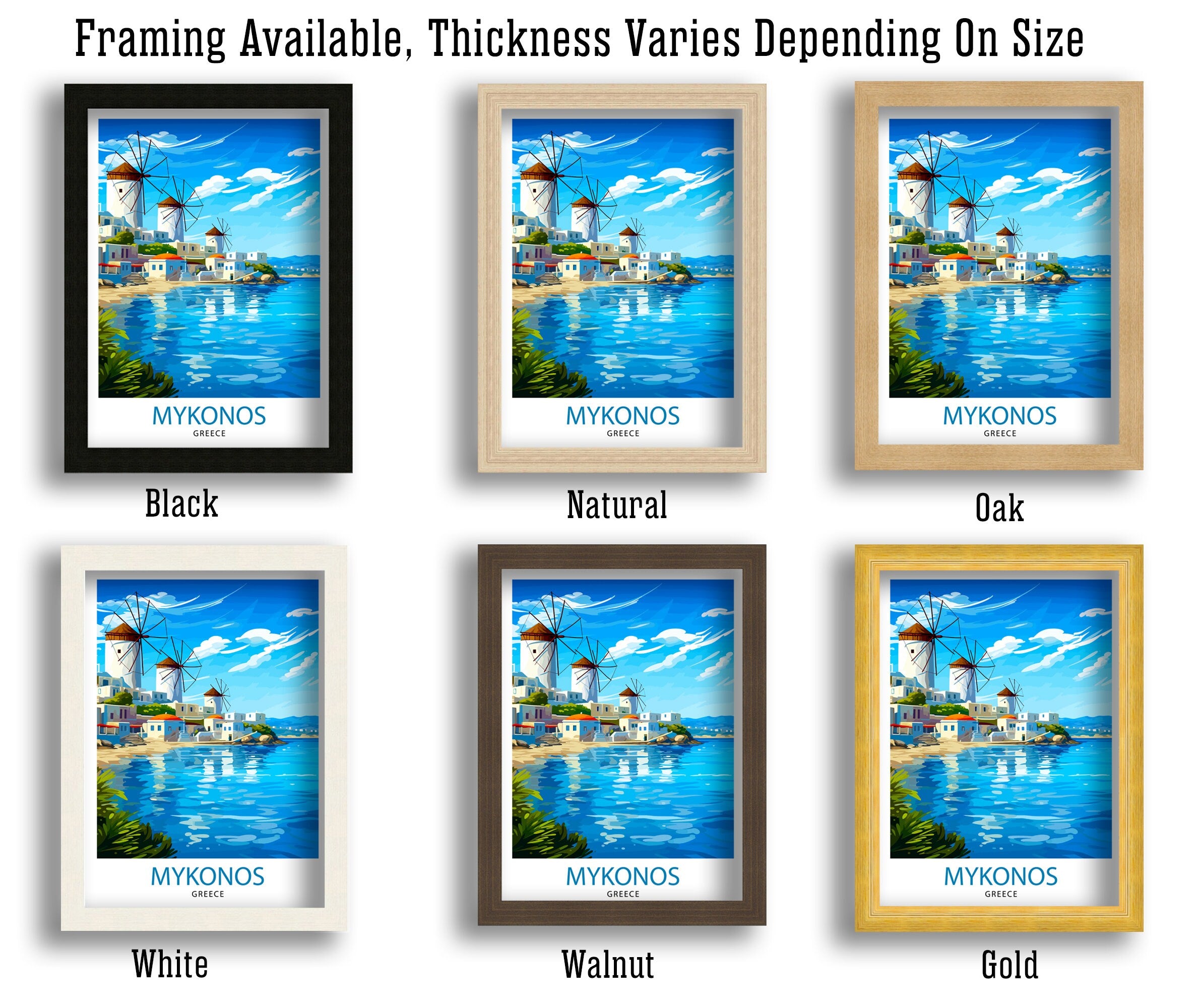 Mykonos Greece Travel Print Mykonos Wall Decor Mykonos Island Poster Greece Travel Prints Mykonos Art Print Mykonos Illustration
