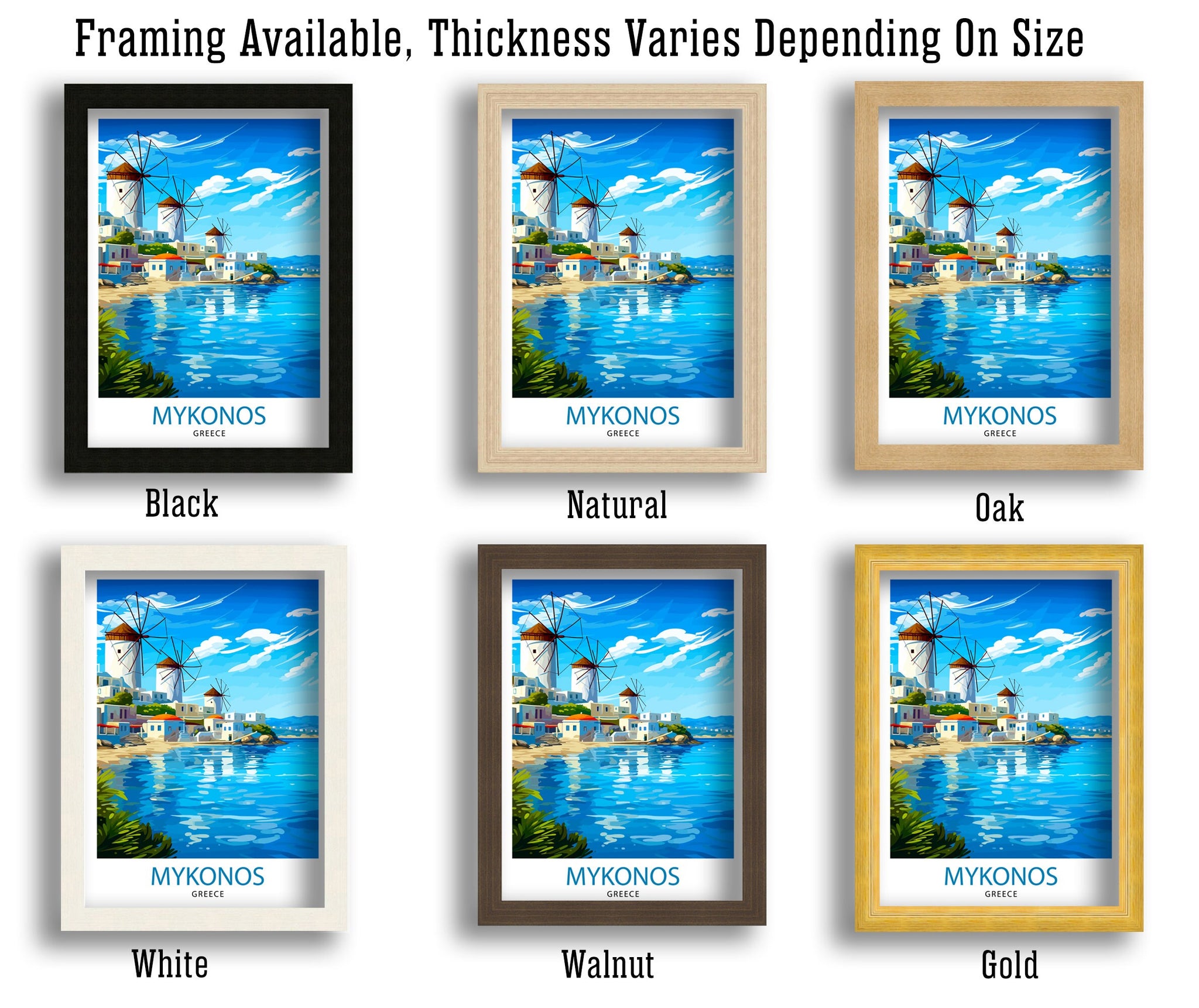 Mykonos Greece Travel Print Mykonos Wall Decor Mykonos Island Poster Greece Travel Prints Mykonos Art Print Mykonos Illustration