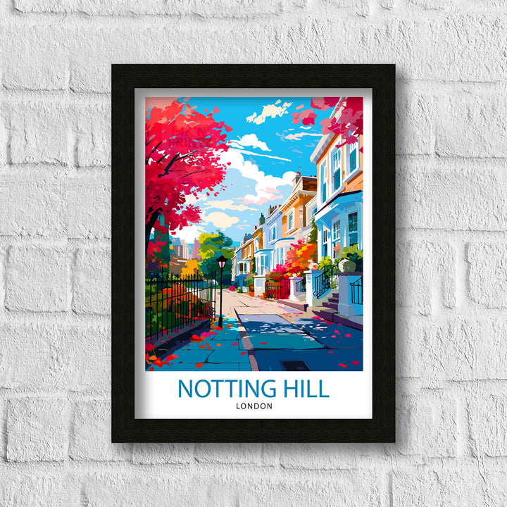 Notting Hill London Travel Poster Notting Hill