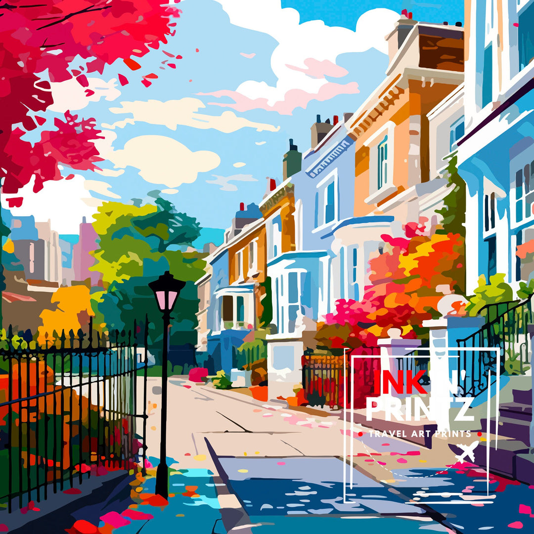 Notting Hill London Travel Poster Notting Hill