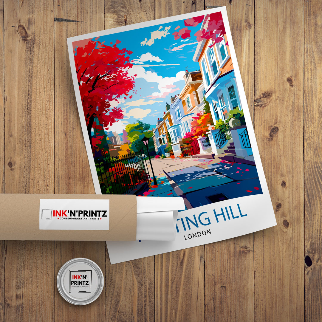 Notting Hill London Travel Poster Notting Hill