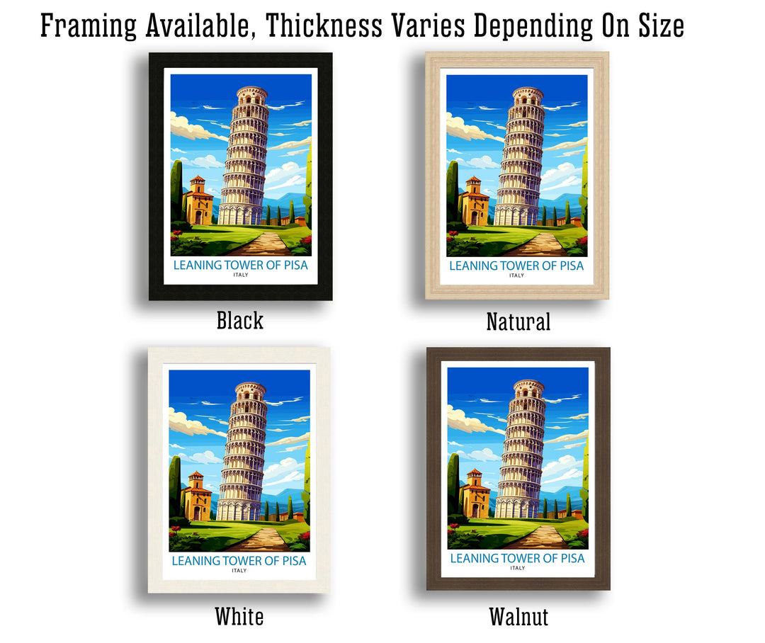 Leaning Tower of Pisa Italy Travel Poster Pisa